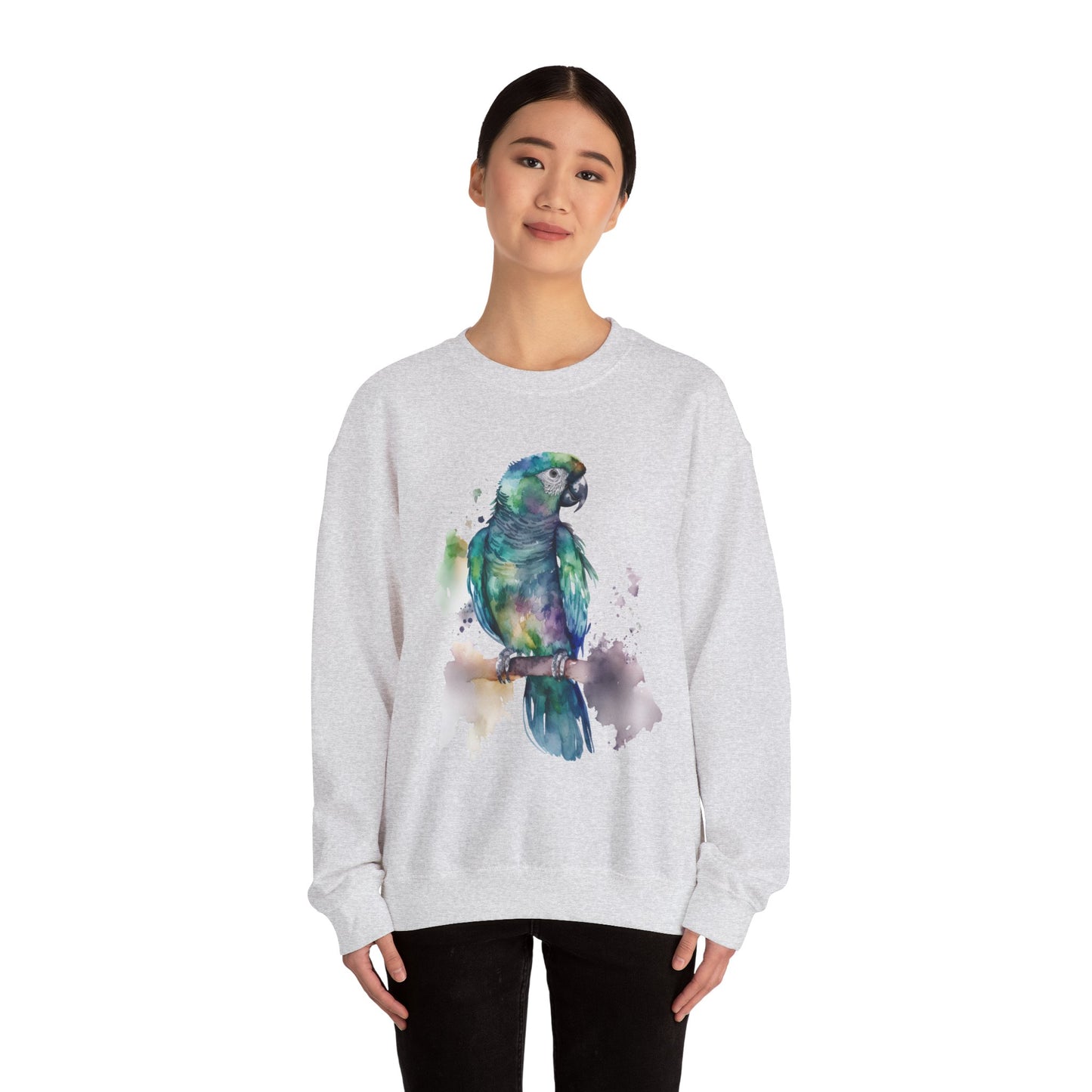 Colorful Parrot Art Unisex Crewneck Sweatshirt - Nature Lover Gift