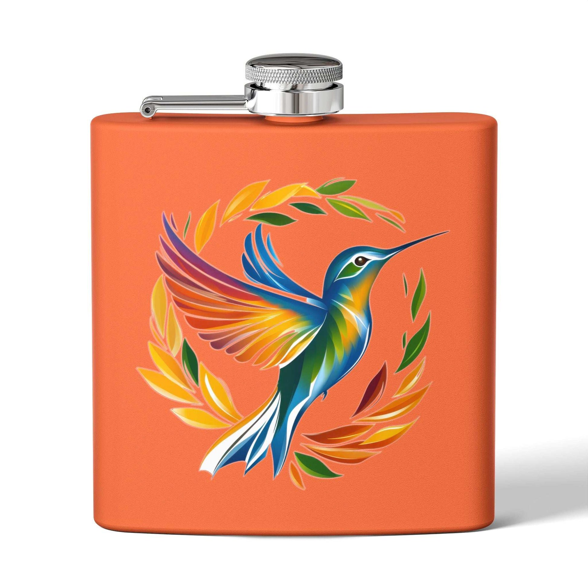 Hummingbird Rainbow Stainless Steel Flask - 6oz