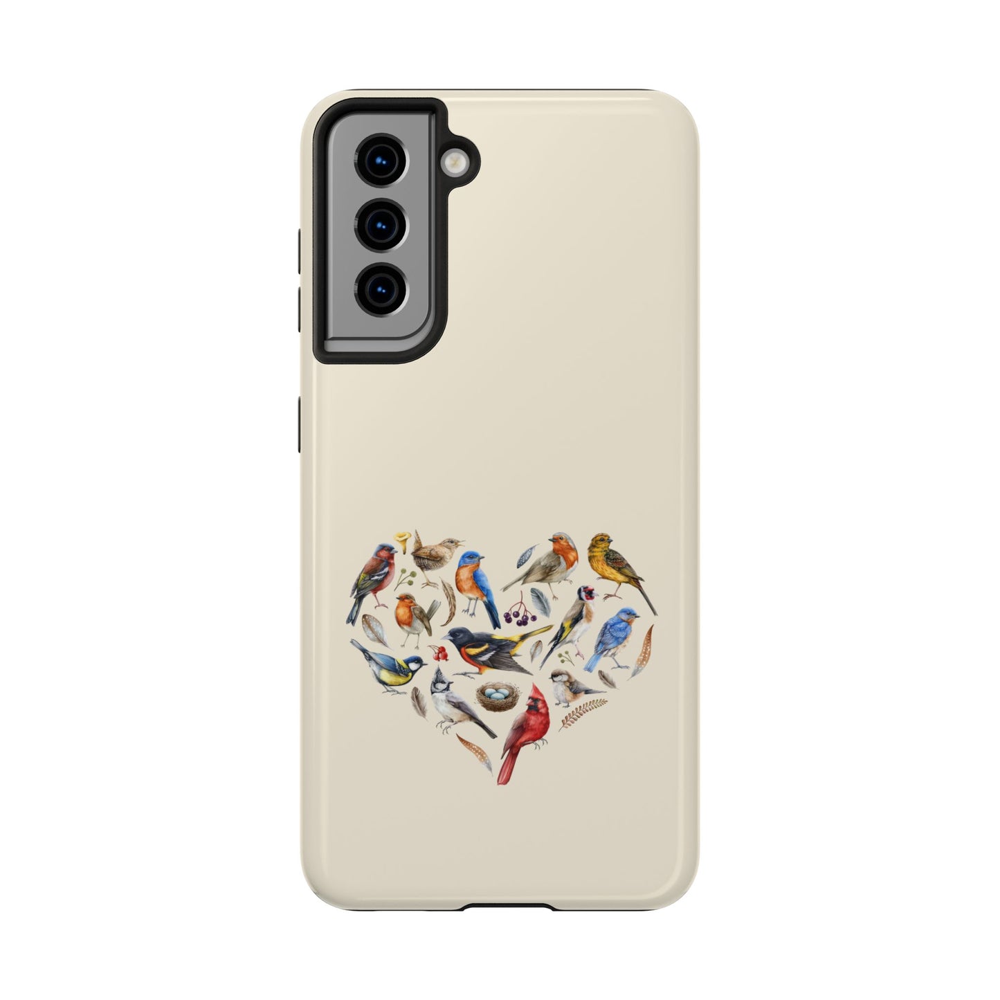 Bird Heart Tough Phone Cases - Cute Wildlife Design, Gift for Nature Enthusiasts, Durable Cases for Birdwatching