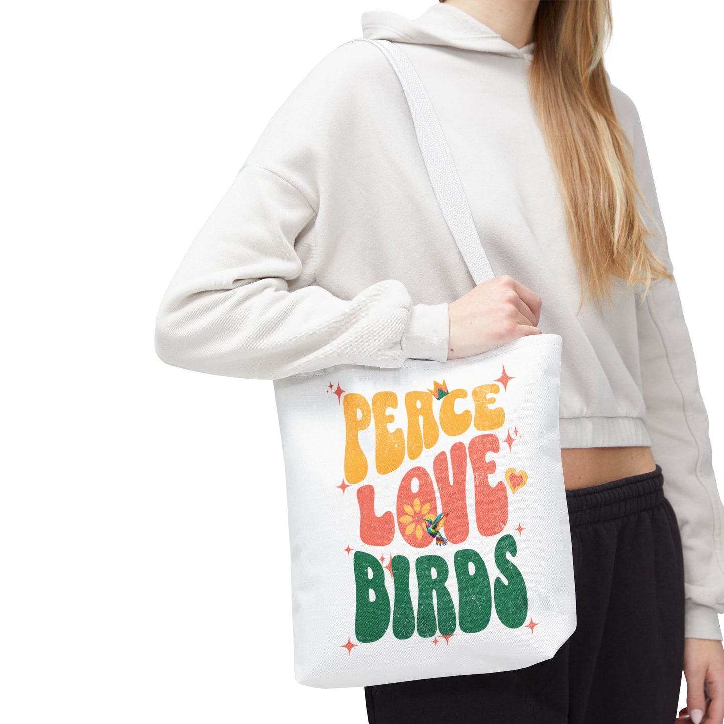 Peace Love Birds Tote Bag – Eco-Friendly Canvas Bag for Nature Lovers
