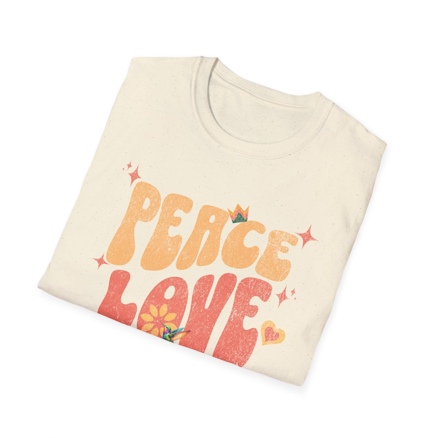Peace Love Birds Unisex Softstyle T-Shirt - Retro Vibe Tee for Casual Wear