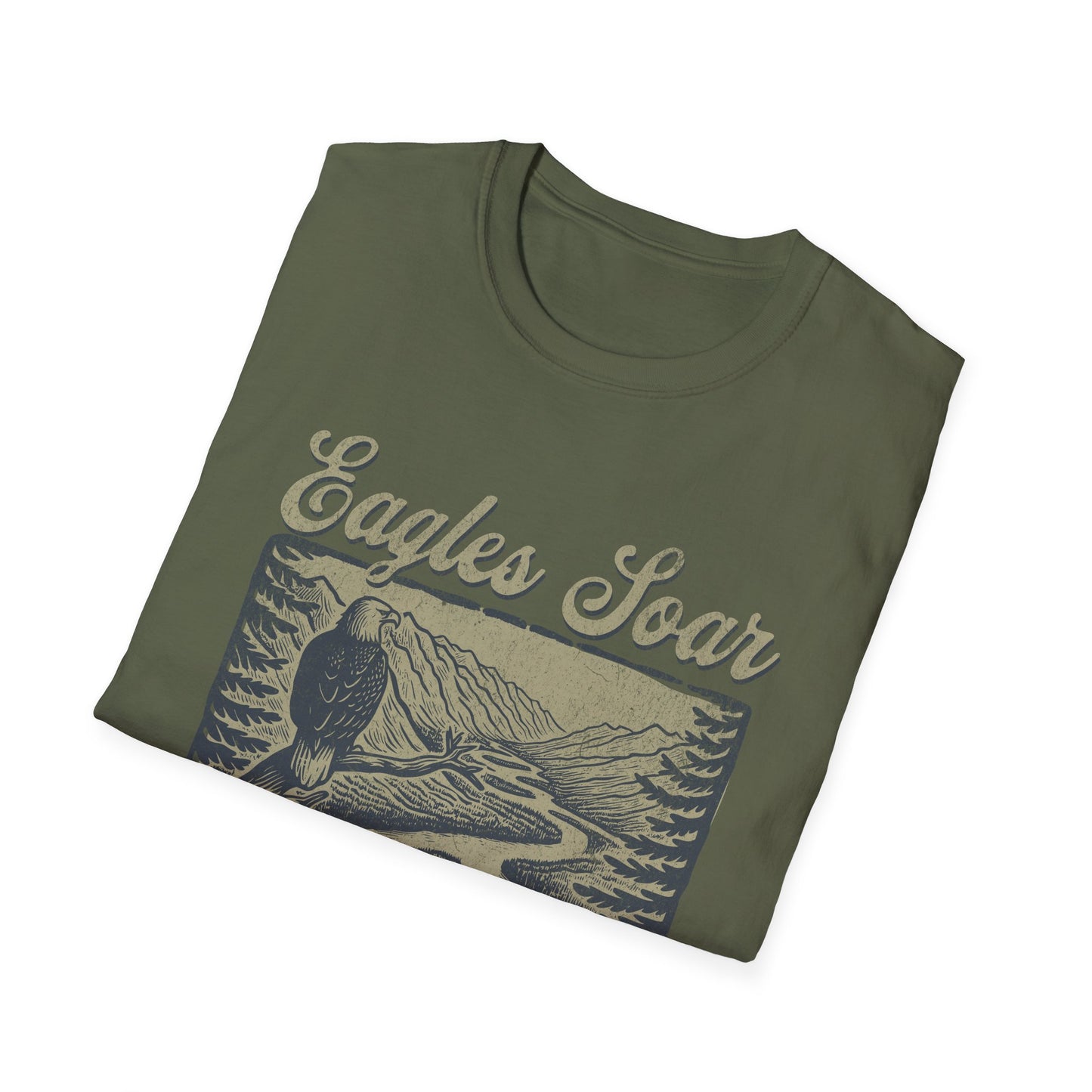Eagles Soar Unisex Softstyle T-Shirt - Nature Inspired Graphic Tee