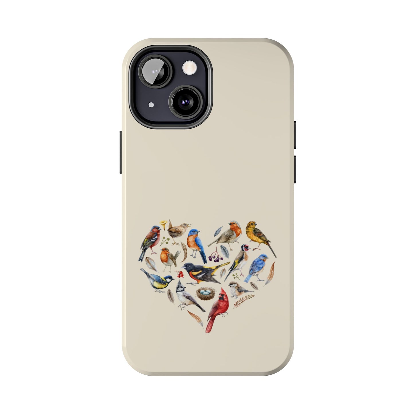 Bird Heart Tough Phone Cases - Cute Wildlife Design, Gift for Nature Enthusiasts, Durable Cases for Birdwatching