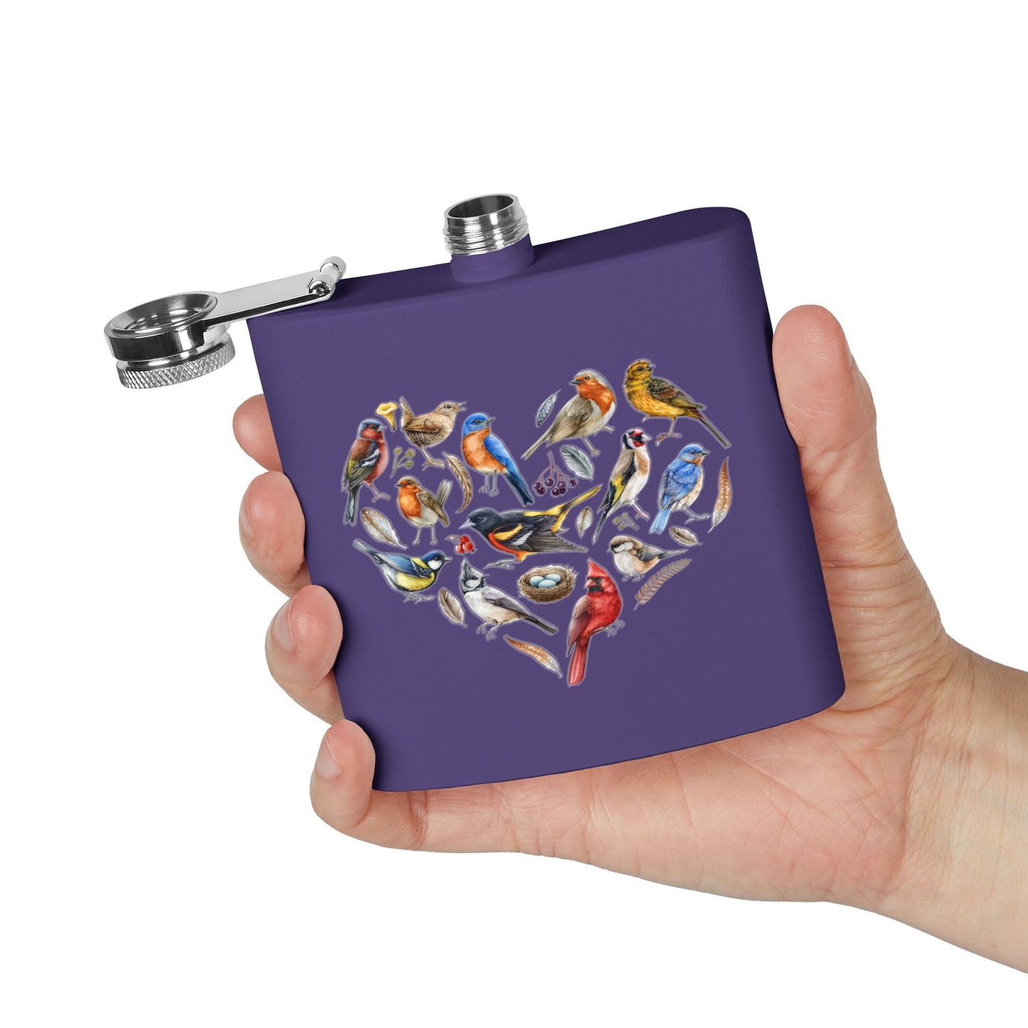 Bird Heart Stainless Steel Flask - 6oz