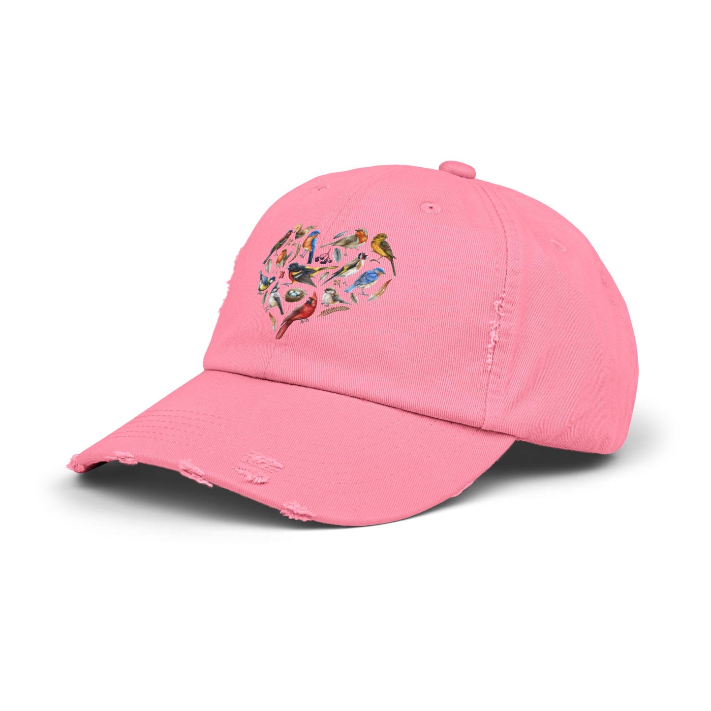 The Nerdy Birder Bird Heart Vintage Style Hat - Unisex Distressed Cap