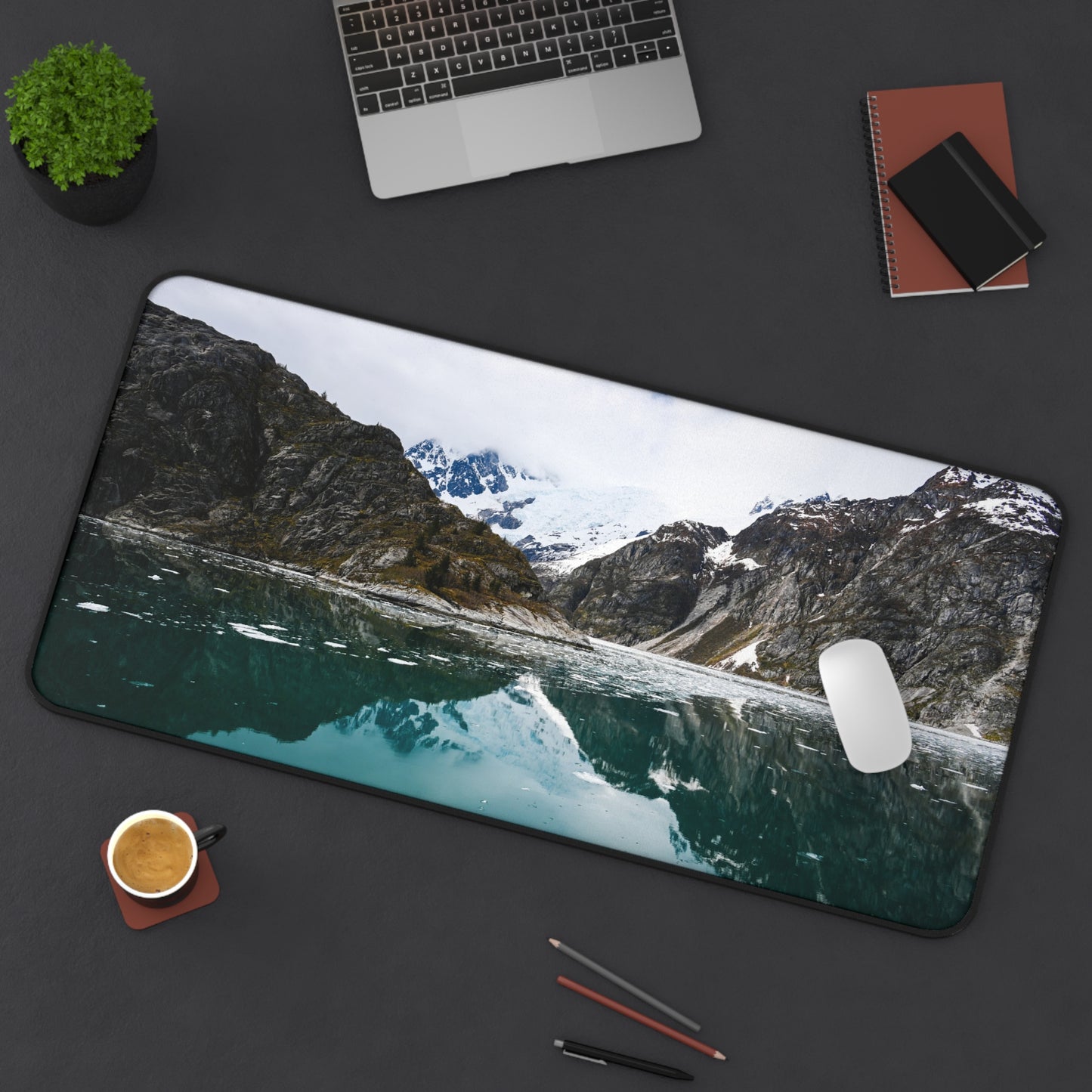 Serene Glacier Desk Mat - Nature-Inspired Workspace Decor