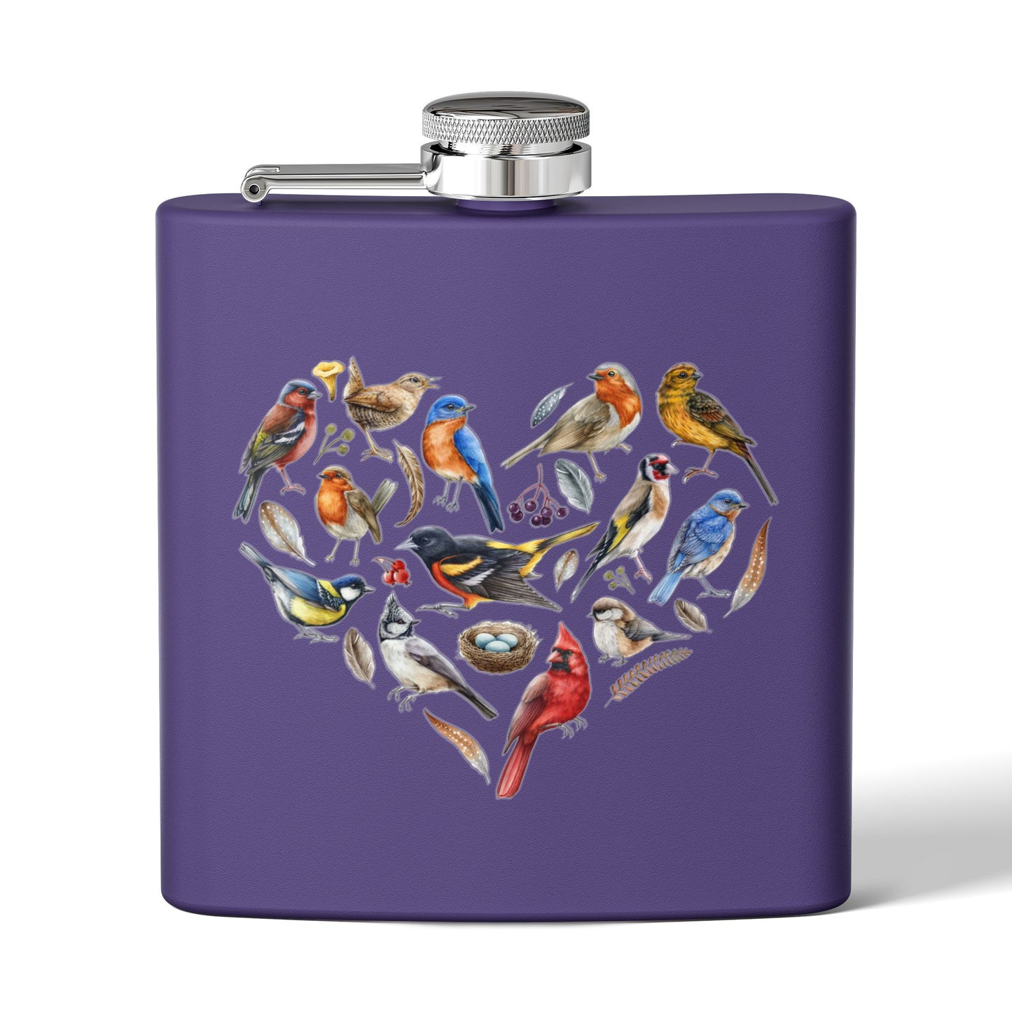 Bird Heart Stainless Steel Flask - 6oz