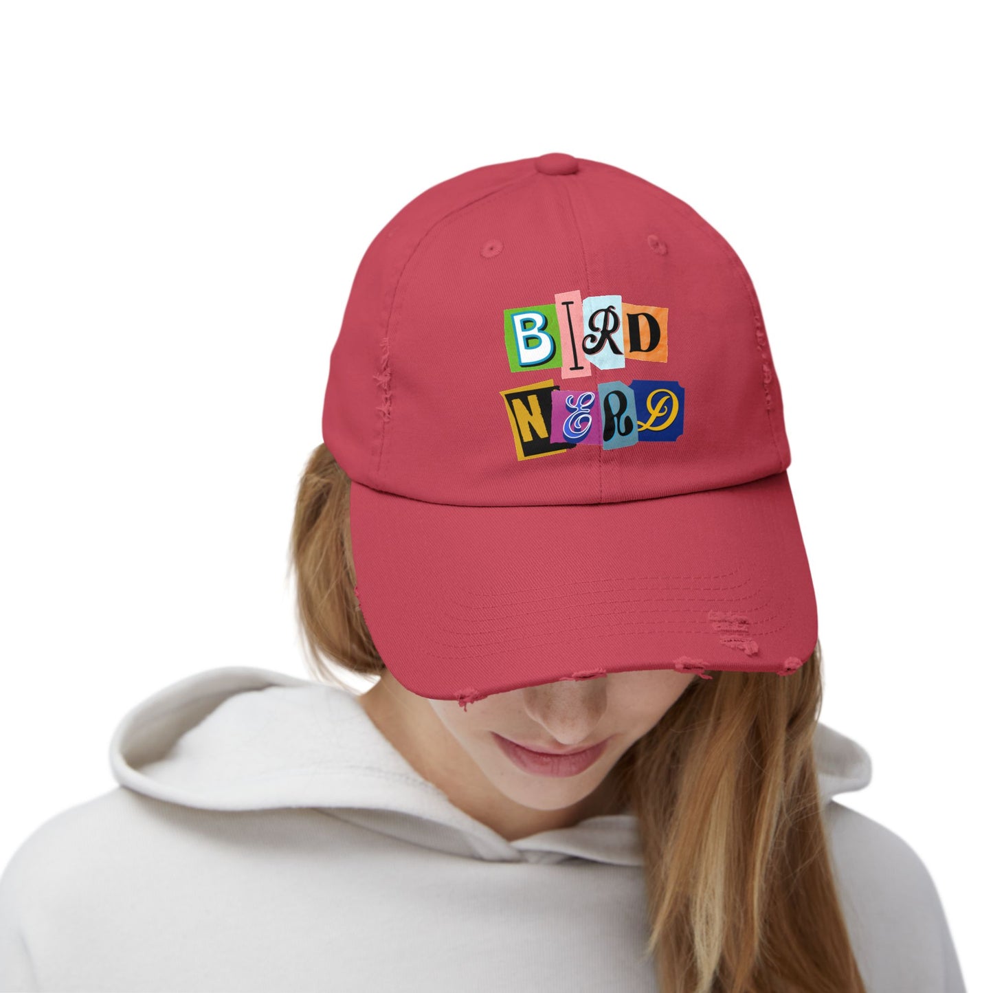 Bird Nerd Playful Unisex Distressed Cap - Perfect for Bird Lovers & Nerds