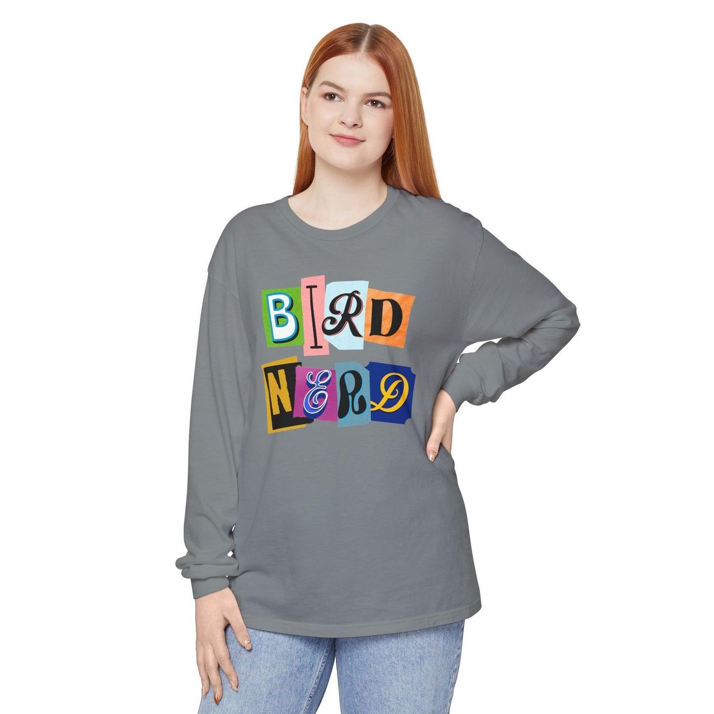 Bird Nerd Long Sleeve T-Shirt - Unisex Garment-Dyed Apparel for Bird Lovers
