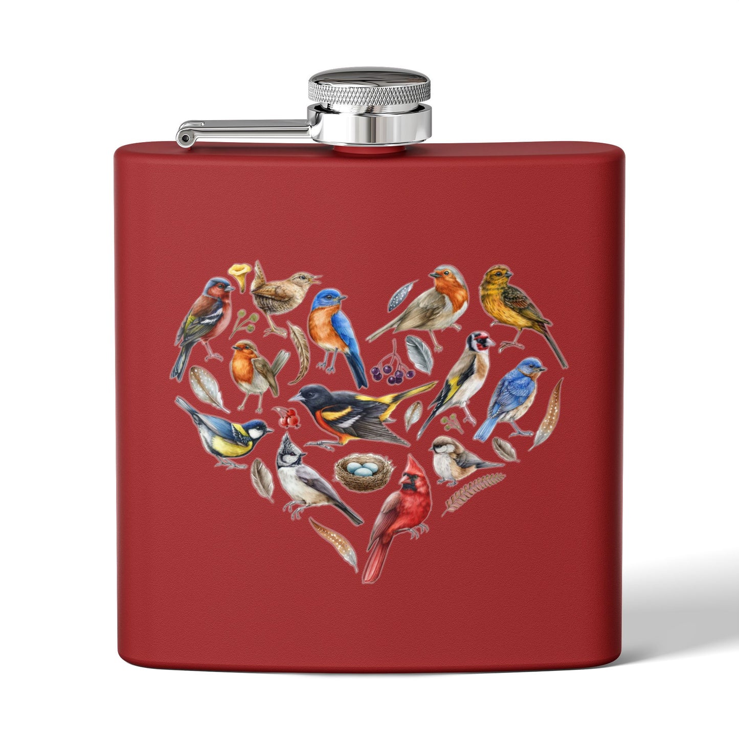 Bird Heart Stainless Steel Flask - 6oz