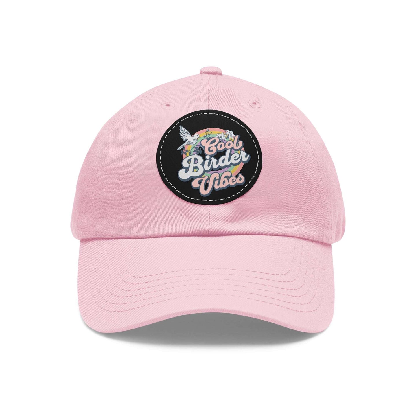 The Nerdy Birder - "Cool Birder Vibes" Dad Hat, Leather Patch Cap, Perfect Gift for Dads, Nature Lovers, Casual Style Cap, Summer Accessories