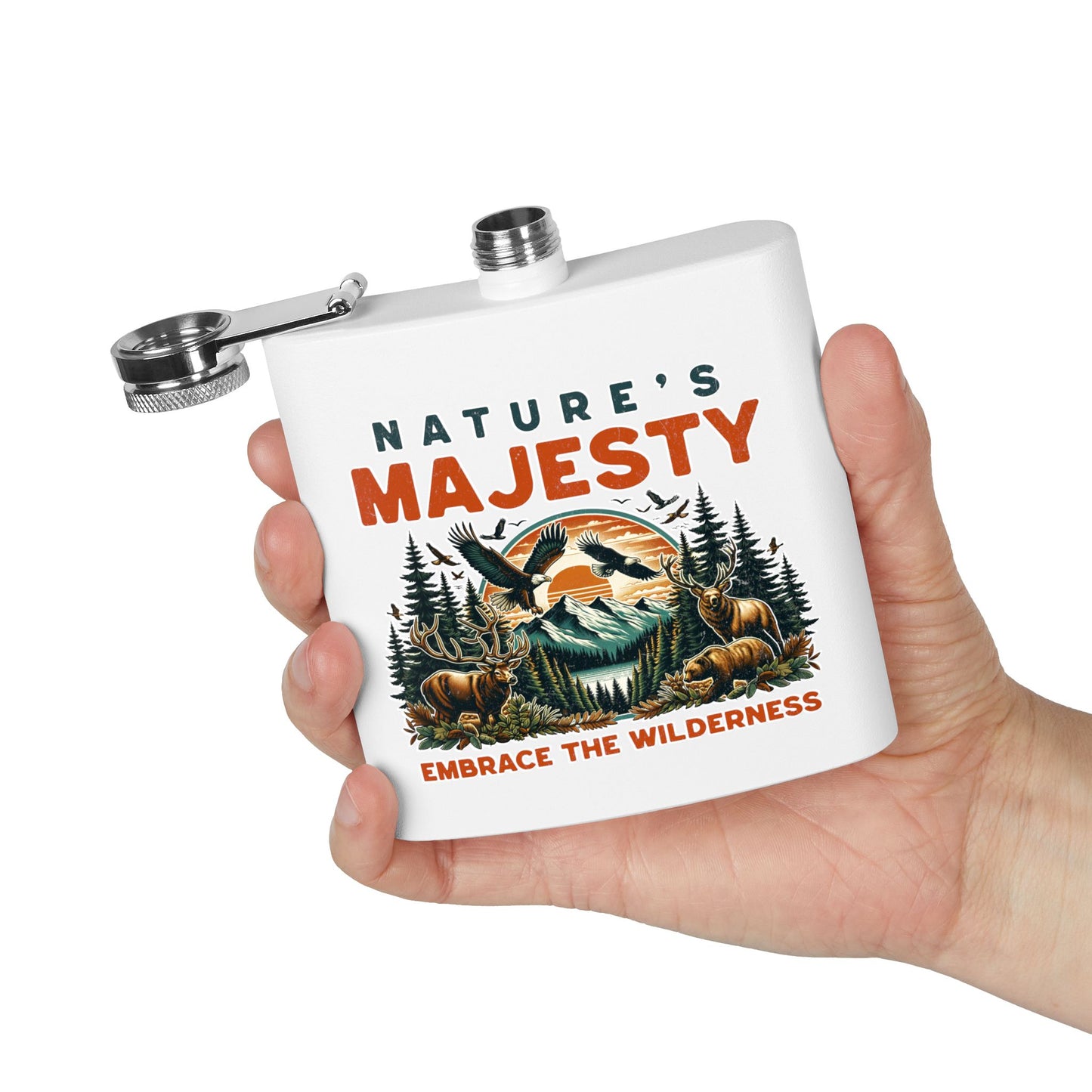 Nature's Majesty Stainless Steel Flask - 6oz