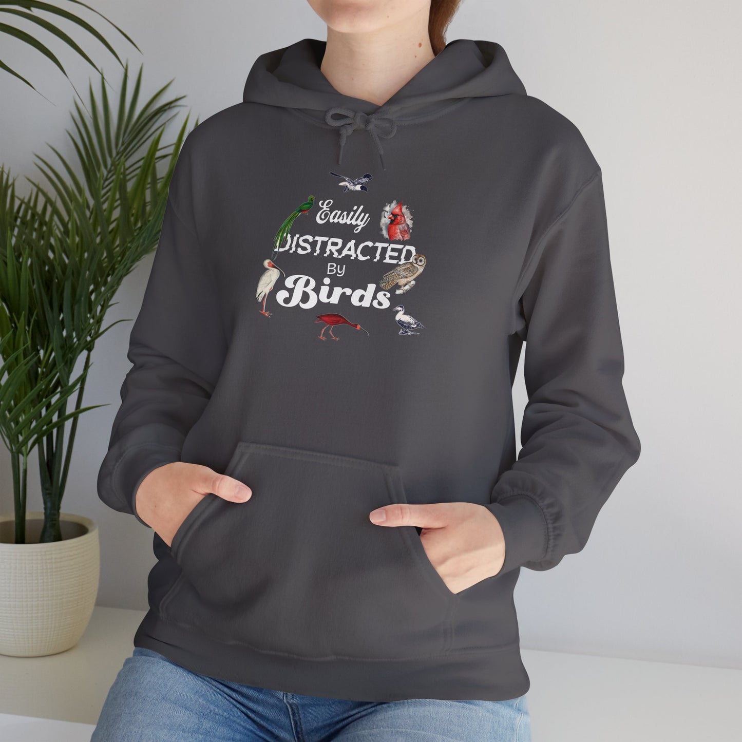 The Nerdy Birder - Easily Distracted by Birds Unisex Hoodie - Cozy Sweatshirt for Nature Lovers