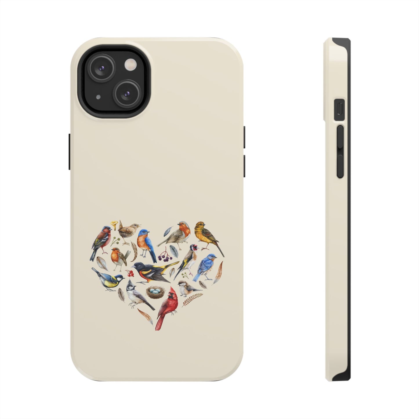 Bird Heart Tough Phone Cases - Cute Wildlife Design, Gift for Nature Enthusiasts, Durable Cases for Birdwatching