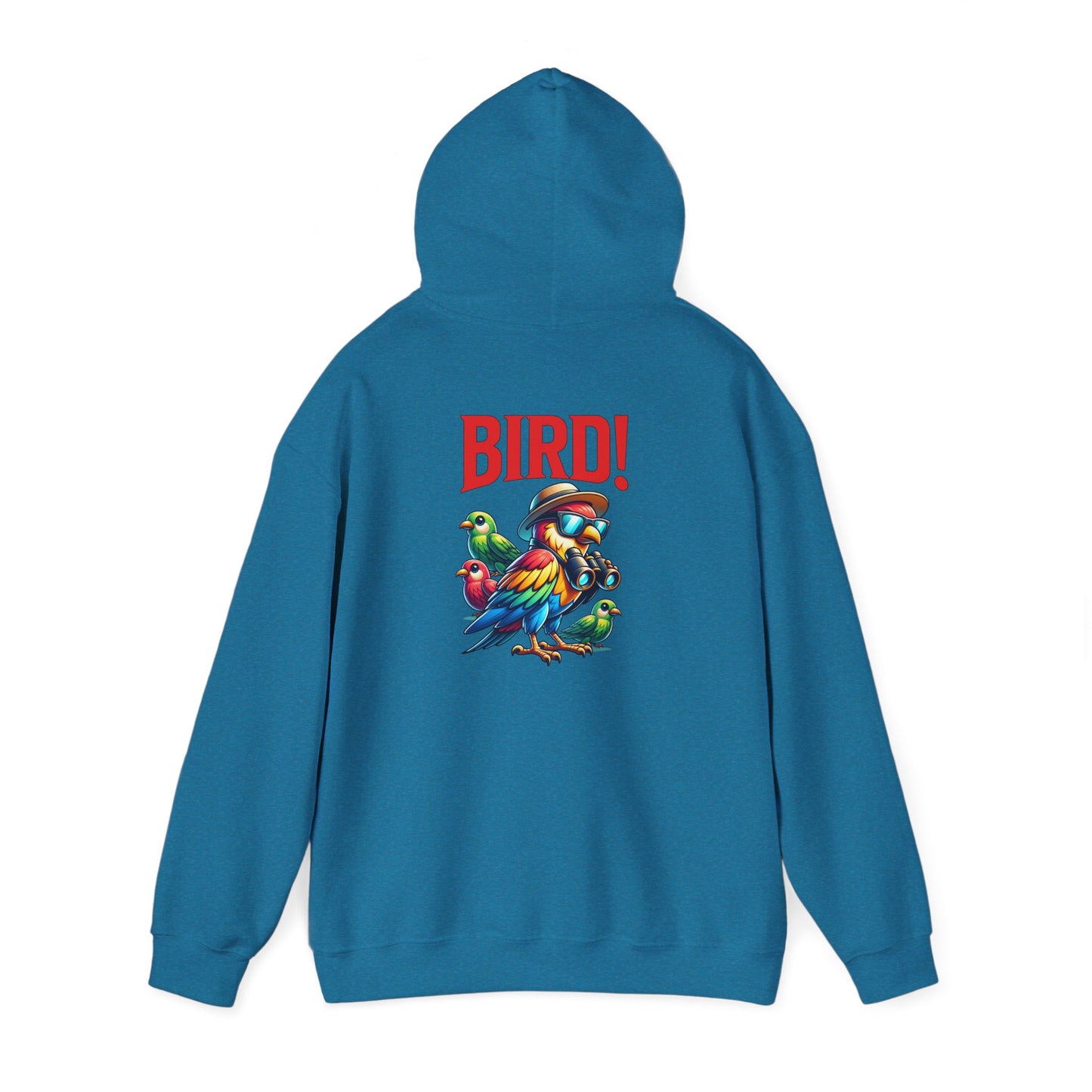 The Nerdy Birder - "Bird!" Back Design Unisex Hoodie - Cozy Sweatshirt for Nature Lovers