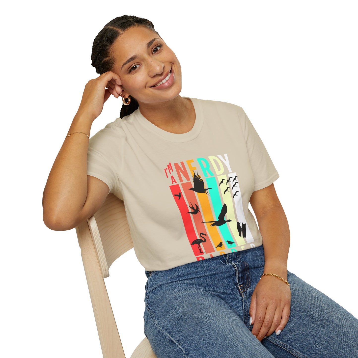 I'm A Nerdy Birder Unisex Softstyle T-Shirt - Nature Lover's Gift