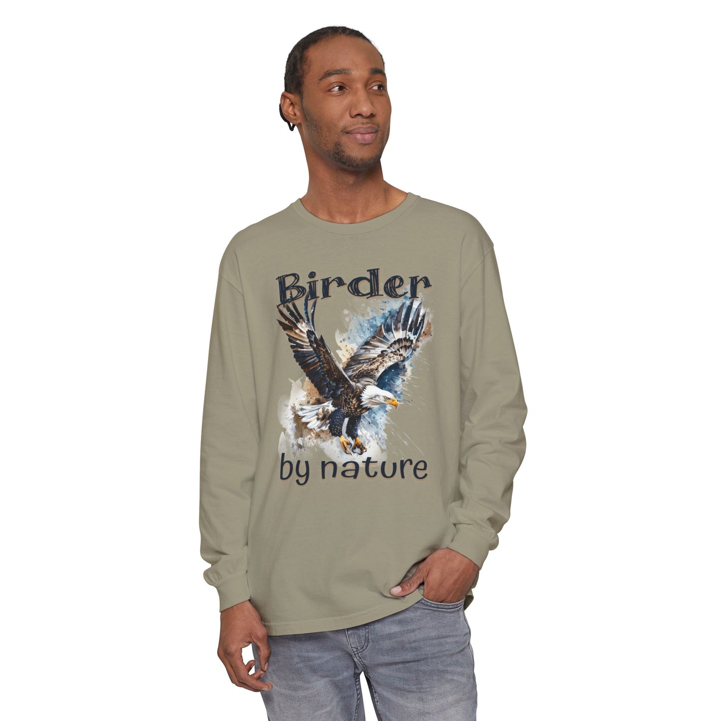 Eagle Birder By Nature Unisex Birding Long Sleeve T-Shirt