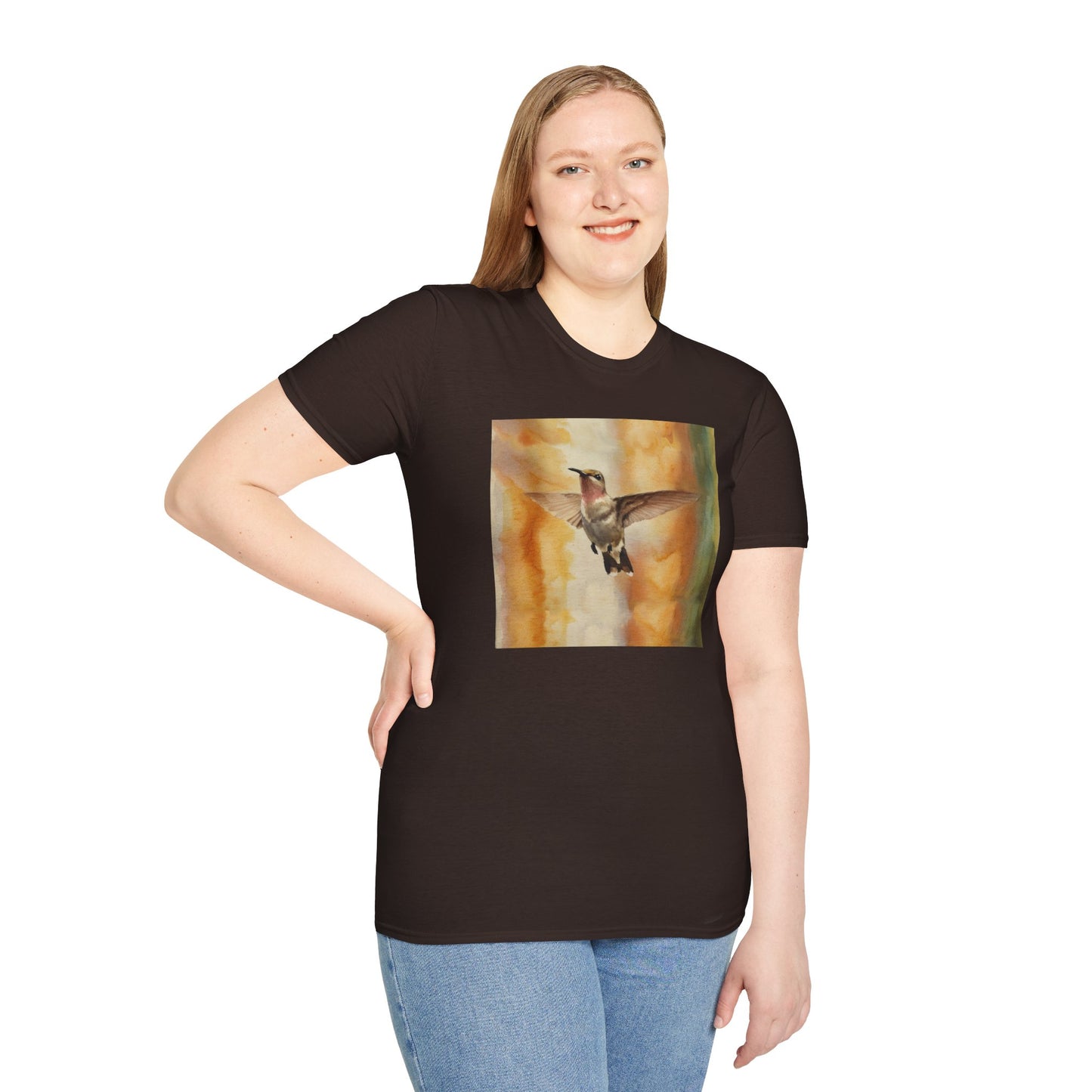 Hummingbird Watercolor T-Shirt, Nature Lover Gift, Birdwatching Shirt