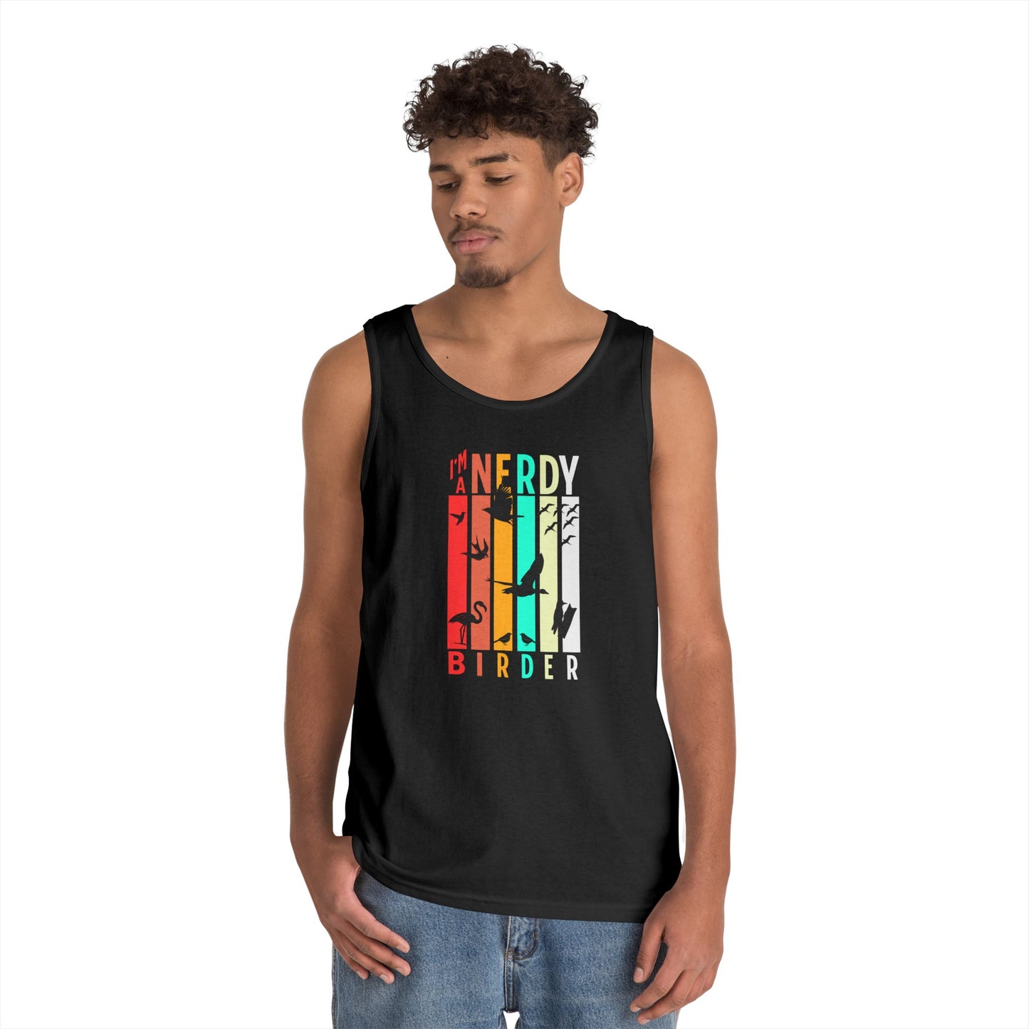 I'm A Nerdy Birder Tank Top, Gift for Bird Lovers, Unisex Summer Wear, Nature Lover's Apparel, Fun Casual Tank