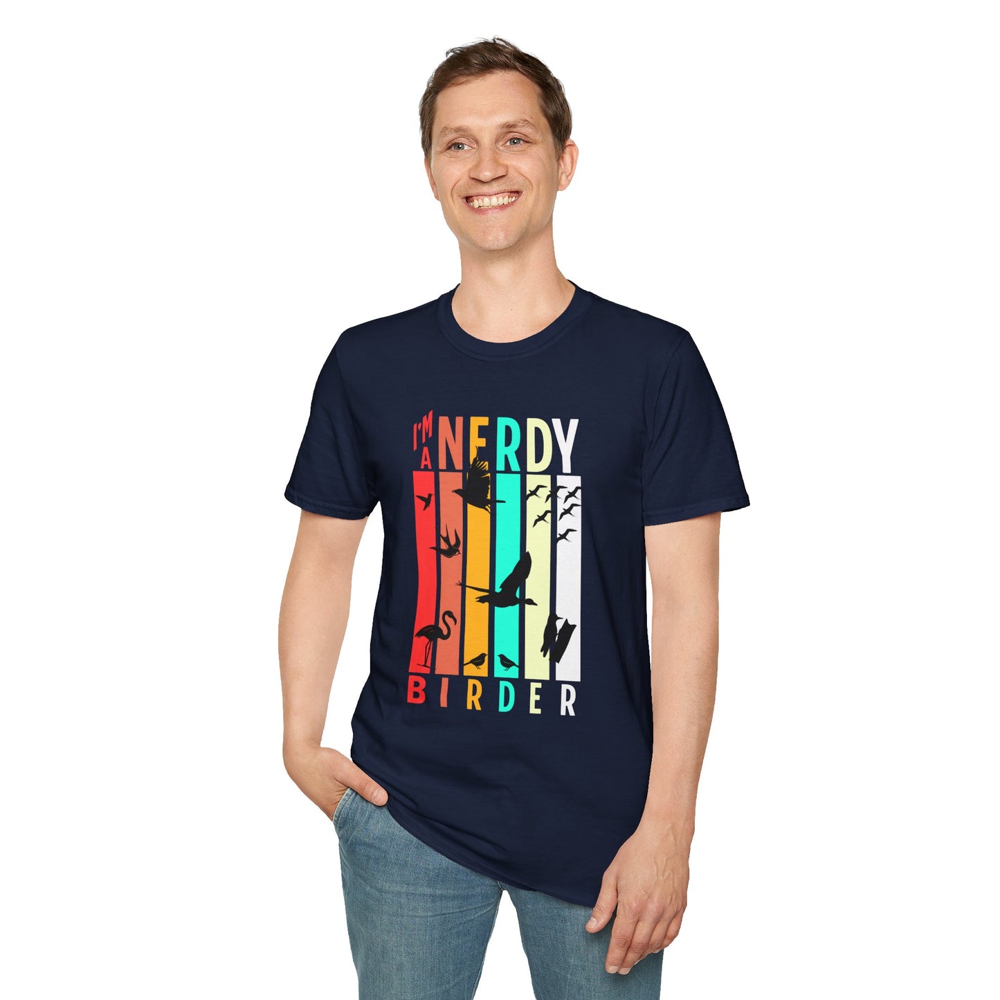 I'm A Nerdy Birder Unisex Softstyle T-Shirt - Nature Lover's Gift