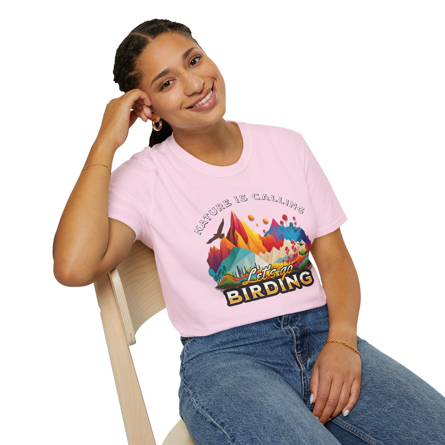 Nature Is Calling Birding Unisex Softstyle T-Shirt