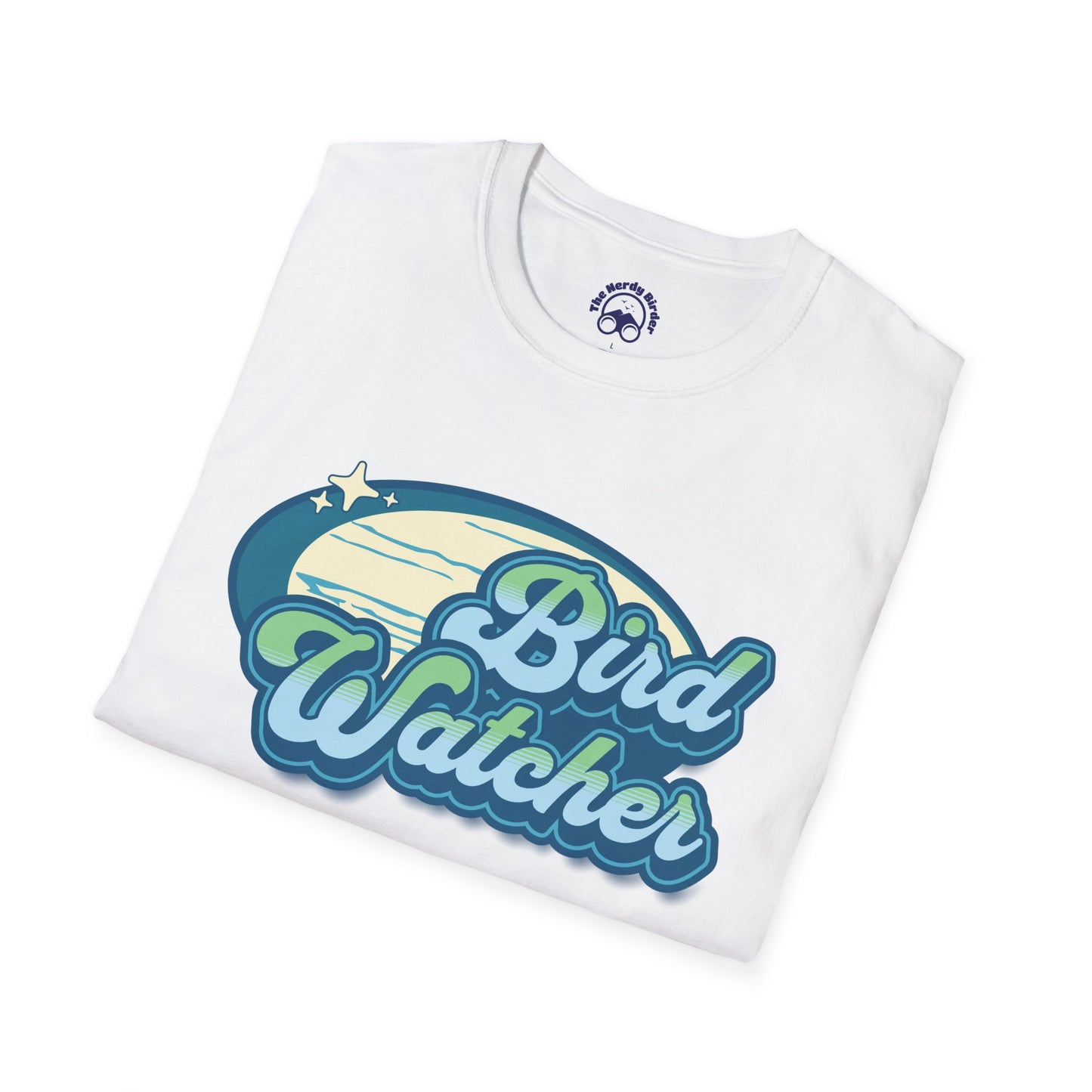 Bird Watcher Teal Unisex Softstyle T-Shirt - Retro Vibe Tee for Casual Wear
