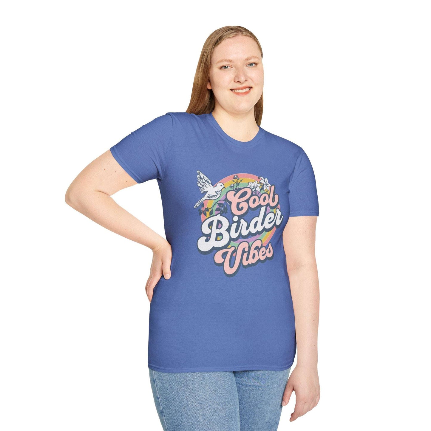 Cool Birder Vibes Unisex Softstyle T-Shirt | Perfect for Bird Lovers and Nature Enthusiasts