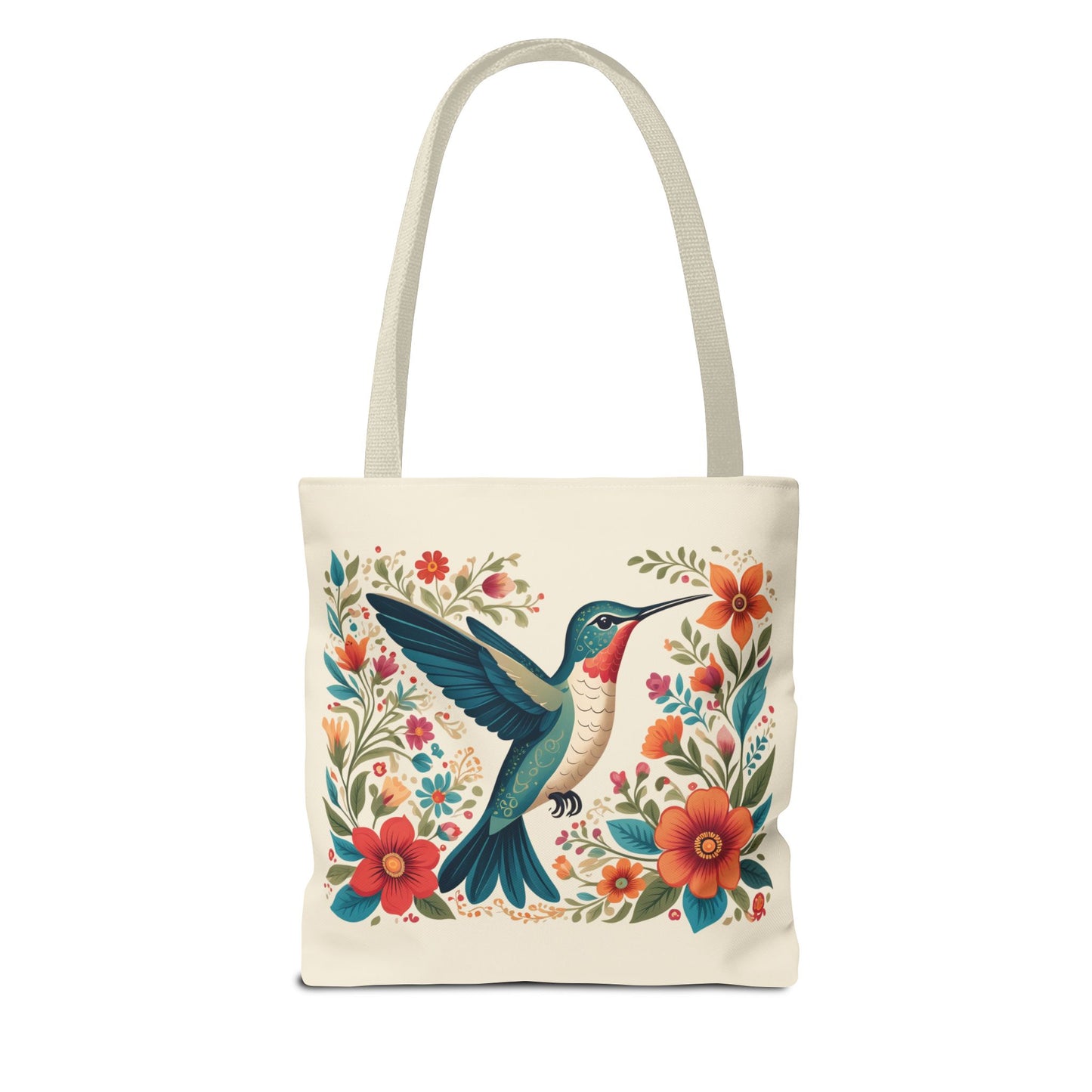 Hummingbird In Bloom Tote Bag - Natural color