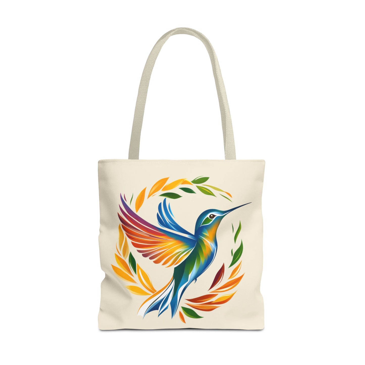 Hummingbird Rainbow Tote Bag - Natural color