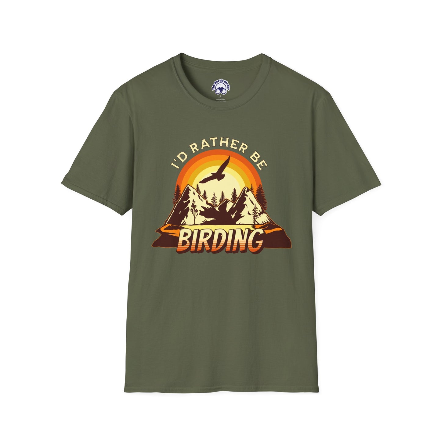 I'd Rather Be Birding Unisex Softstyle T-Shirt - Perfect for Birdwatchers