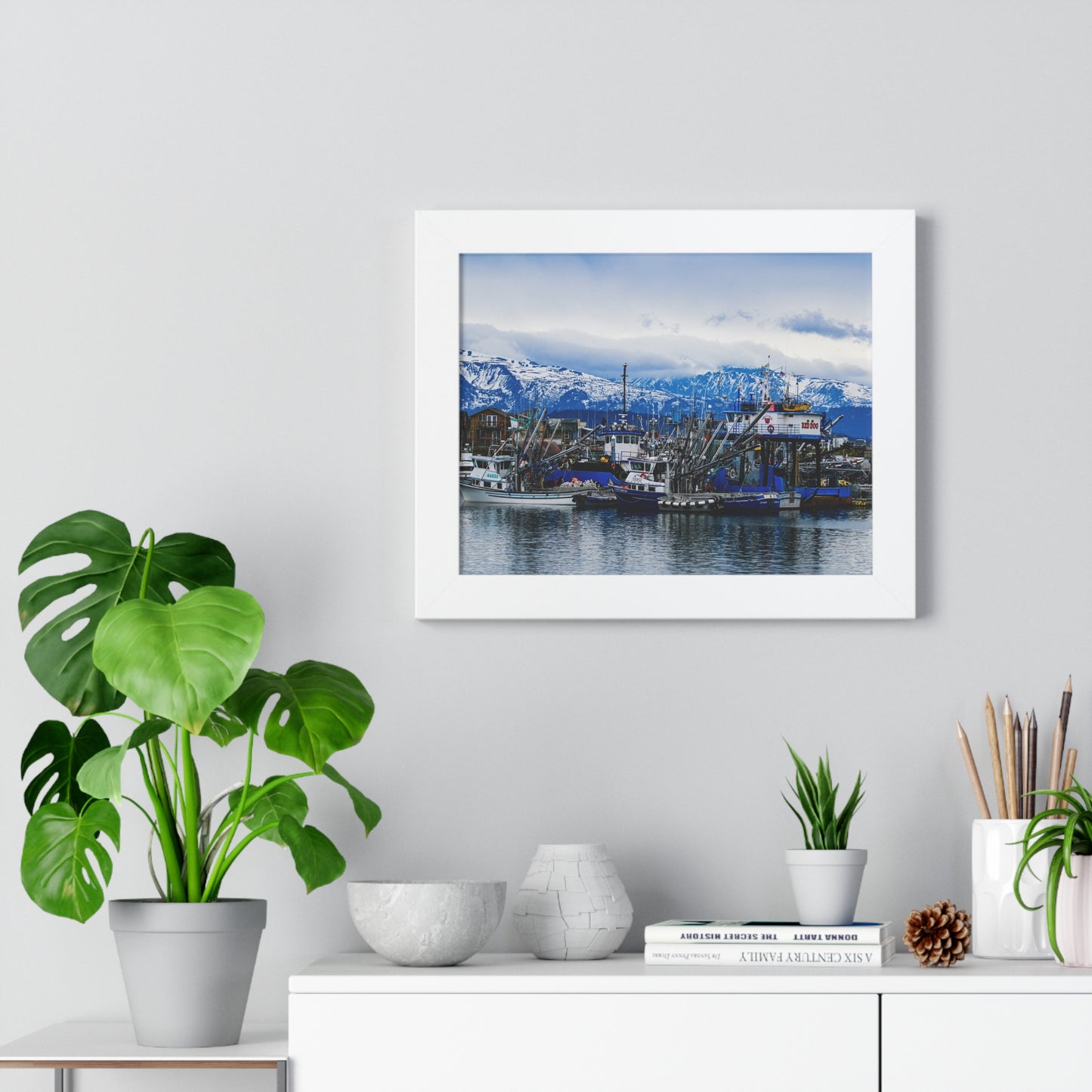 Scenic Harbor Framed Horizontal Poster - Nautical Wall Art for Home Decor