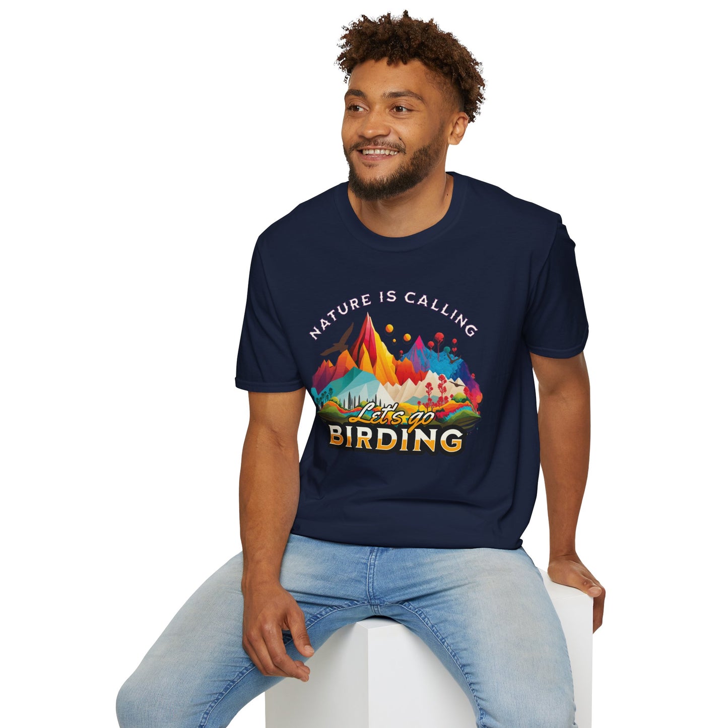 Nature Is Calling Birding Unisex Softstyle T-Shirt