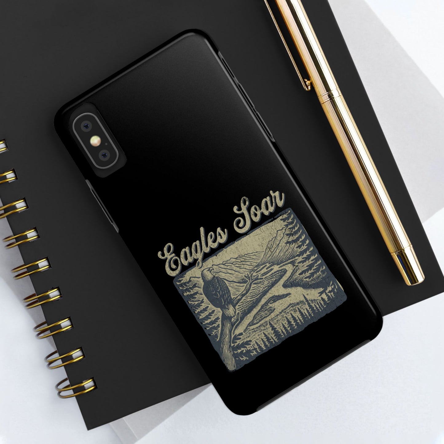 The Nerdy Birder - Eagles Soar Tough Phone Case, Nature Lover Gift, Hiking Accessory, Wildlife Enthusiast, Adventure Protection Case