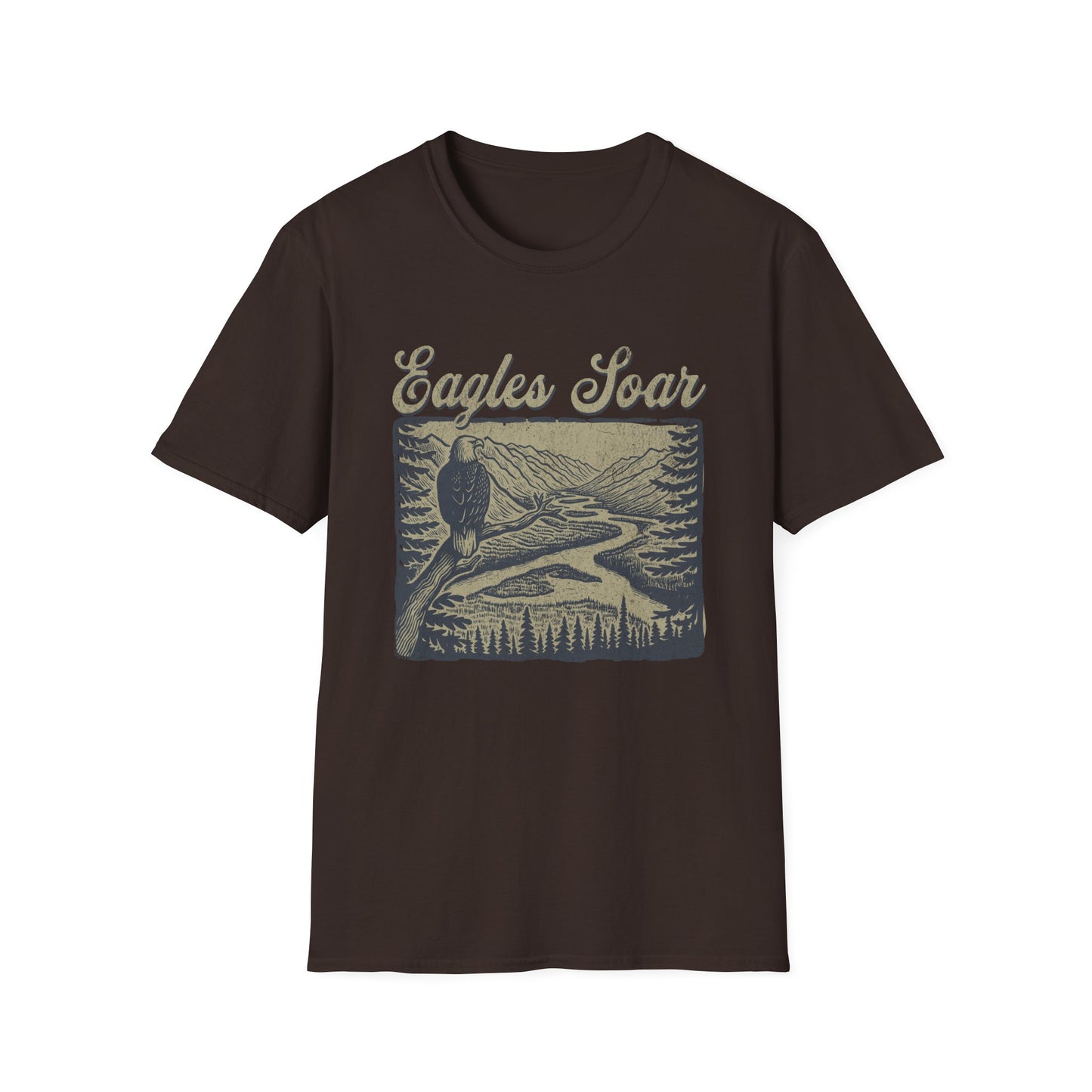 Eagles Soar Unisex Softstyle T-Shirt - Nature Inspired Graphic Tee