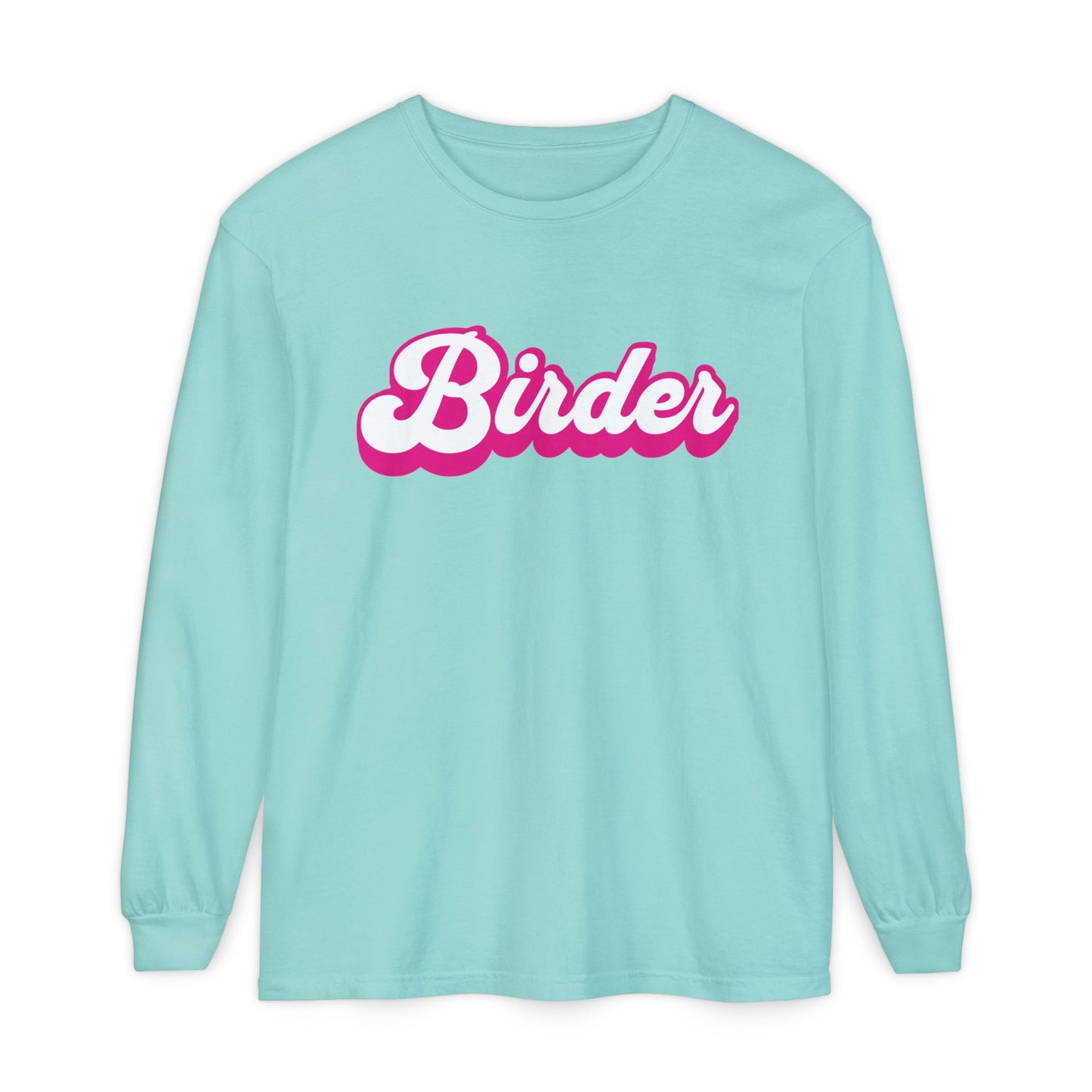 Pink Birder Unisex Garment-dyed Long Sleeve T-Shirt