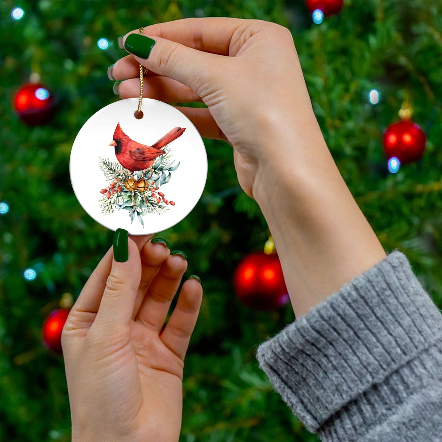 Holiday Cardinal Ceramic Ornament - Festive Decor for Christmas