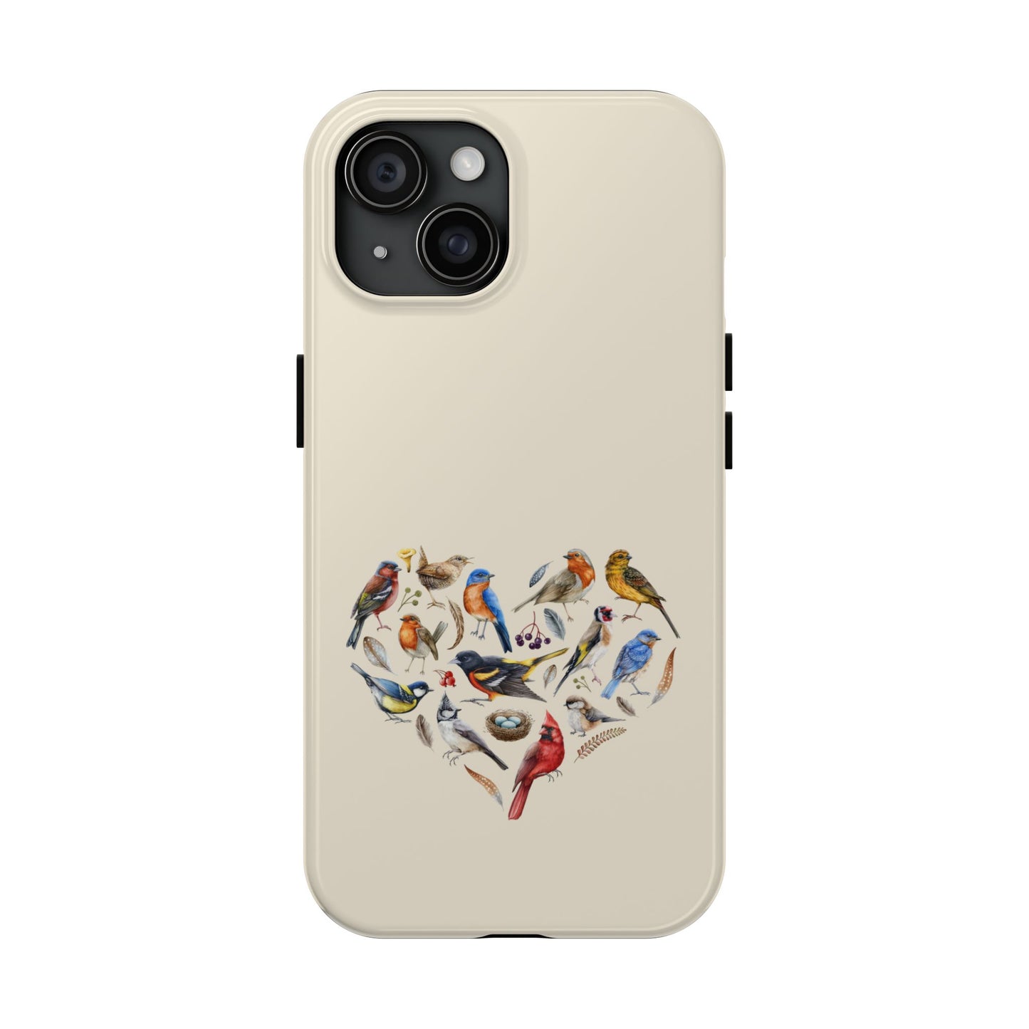 Bird Heart Tough Phone Cases - Cute Wildlife Design, Gift for Nature Enthusiasts, Durable Cases for Birdwatching