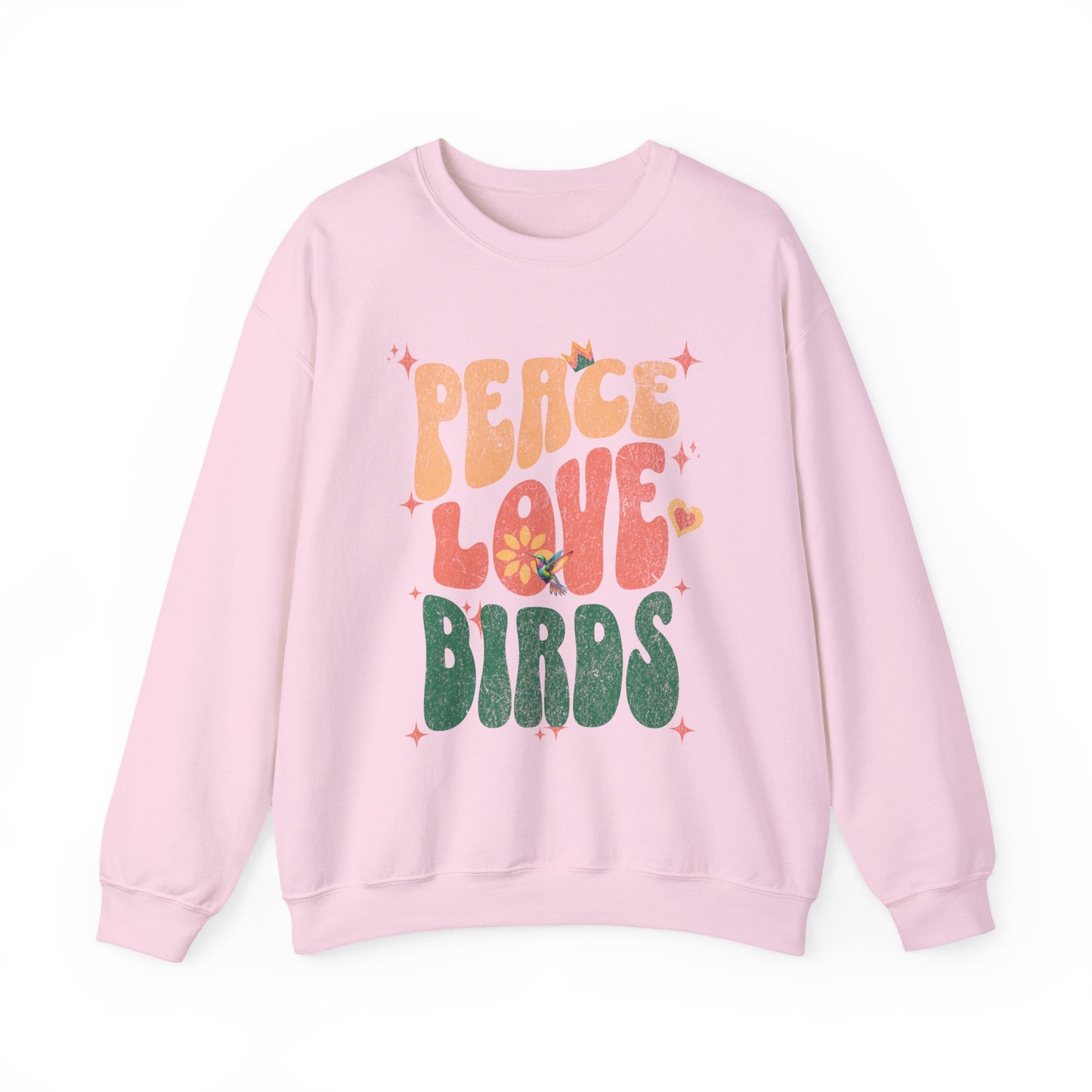 Peace Love Birds Crewneck Sweatshirt - Unisex Cozy Fashion for Nature Lovers