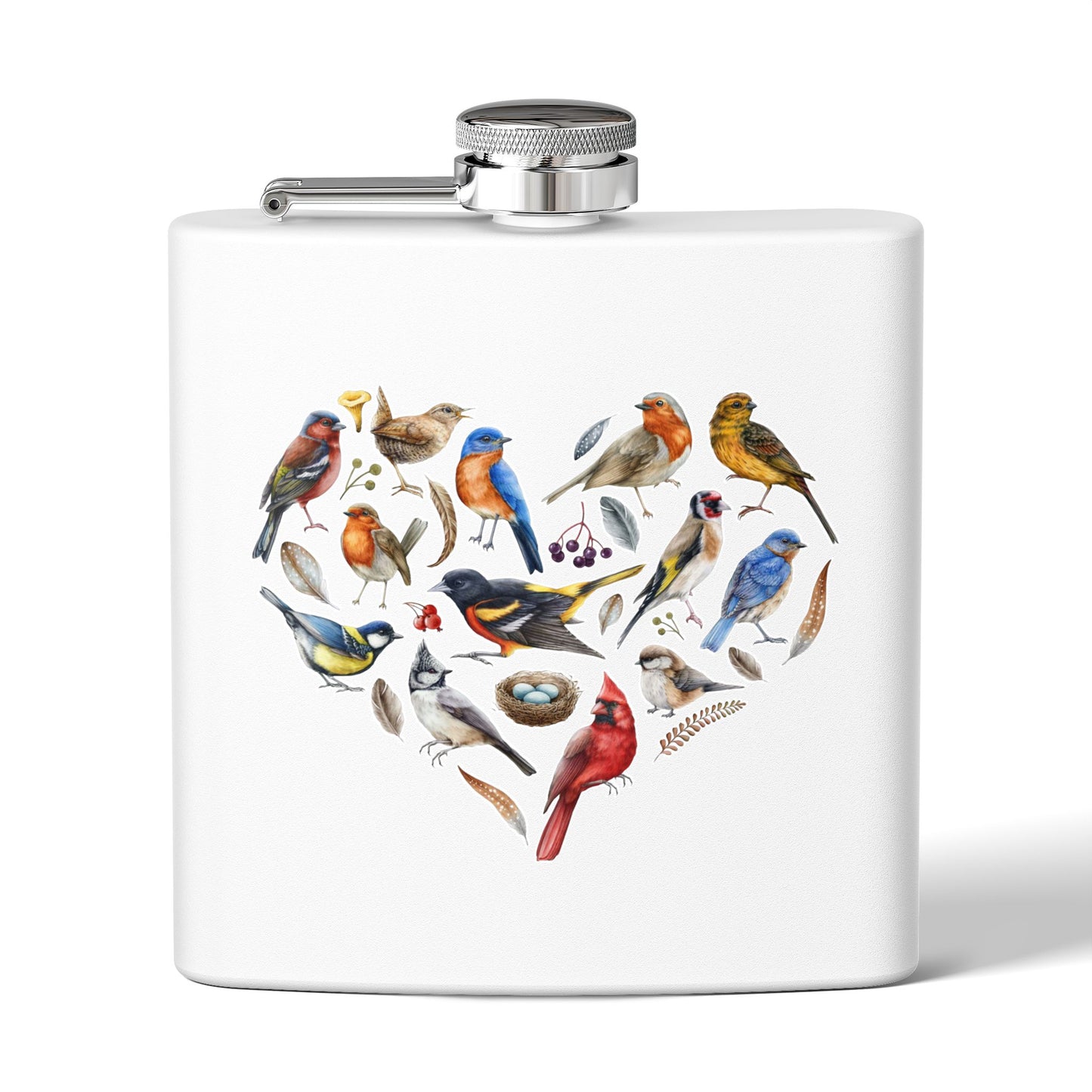 Bird Heart Stainless Steel Flask - 6oz