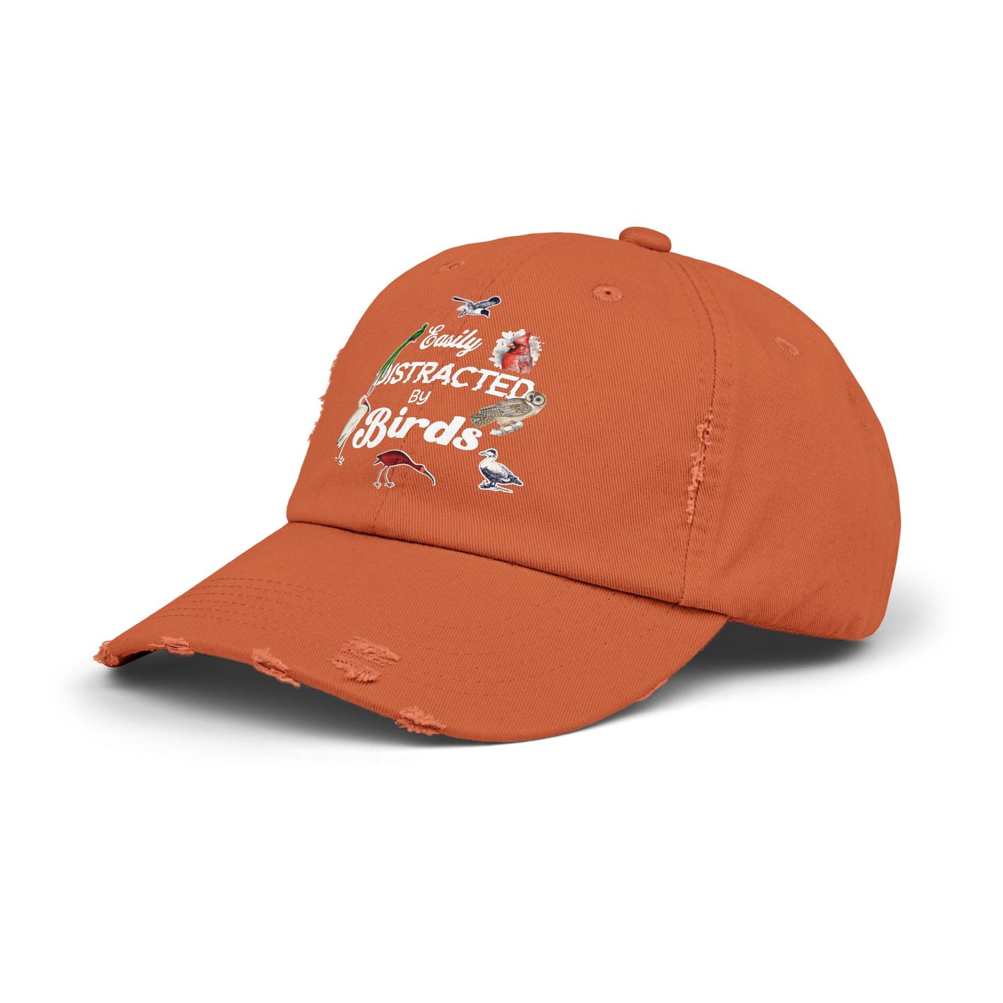 Easily Distracted By Birds Vintage Style Hat - Unisex Distressed Cap