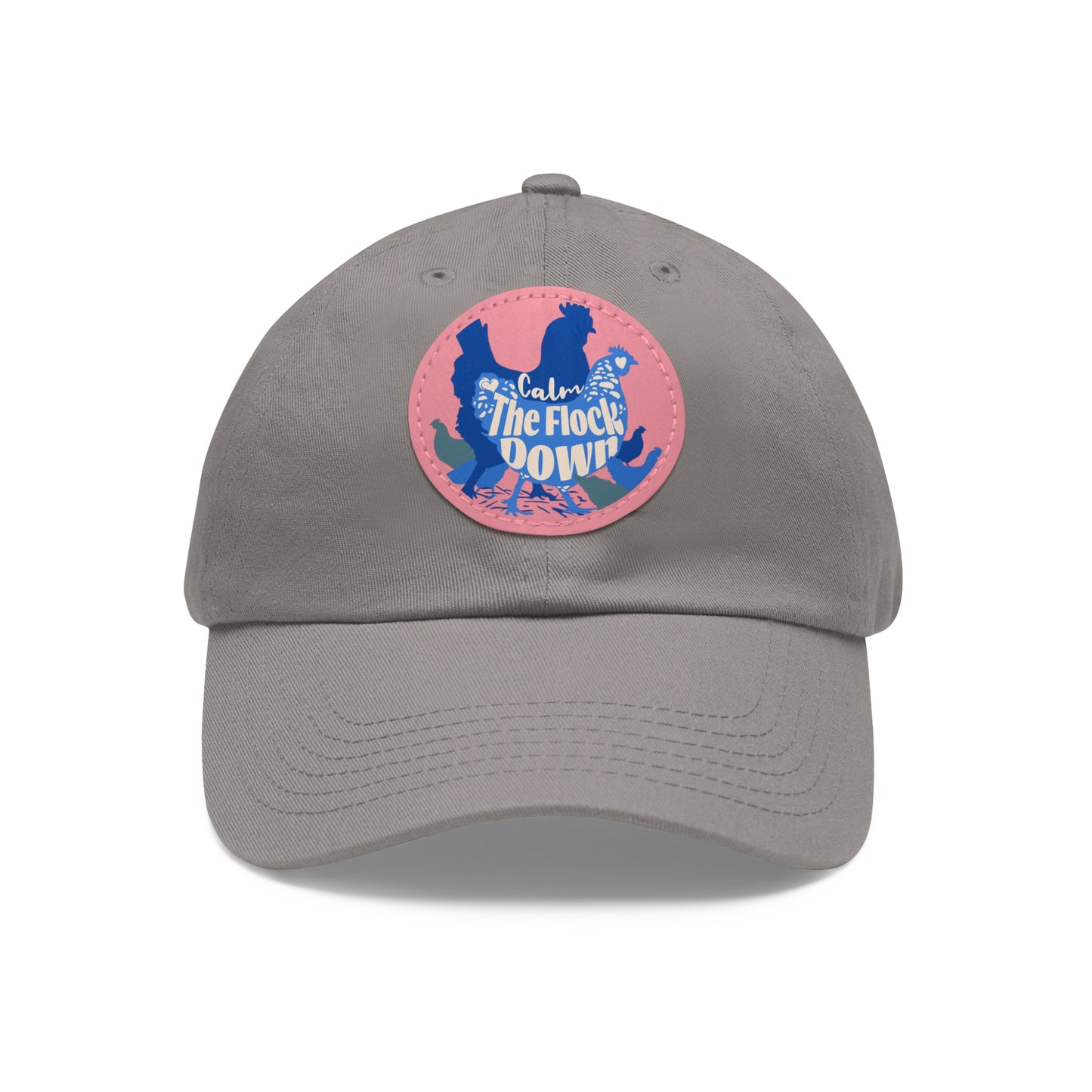 The Nerdy Birder - "Calm The Flock Down" Dad Hat, Leather Patch Cap, Perfect Gift for Dads, Nature Lovers, Casual Style Cap, Summer Accessories