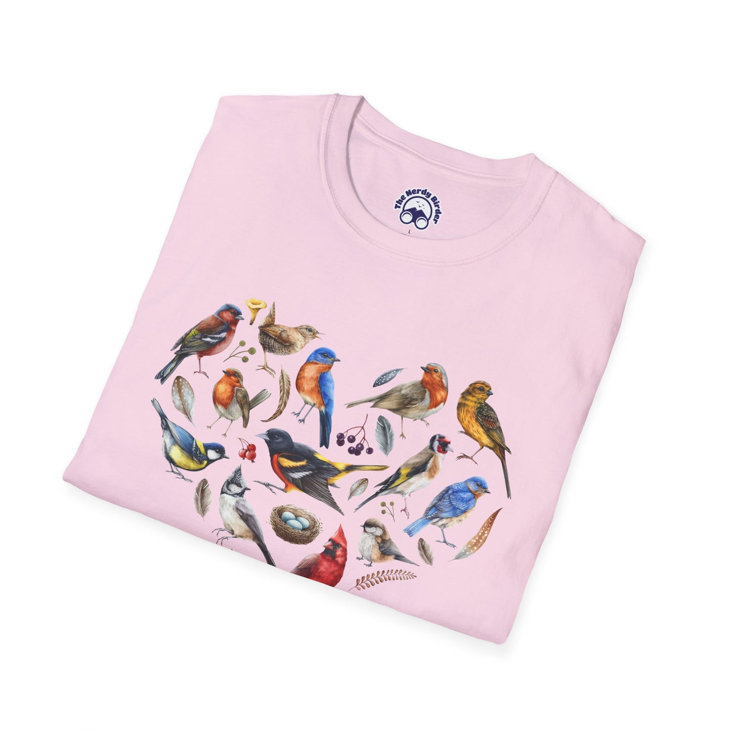 Bird Heart Unisex Softstyle T-Shirt - Heart Design
