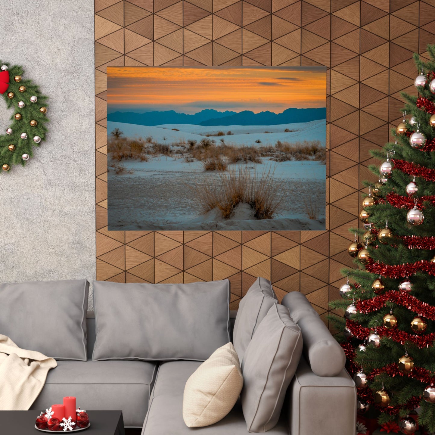 Desert Sunset Matte Poster | White Sands Tranquil Wall Art for Nature Lovers