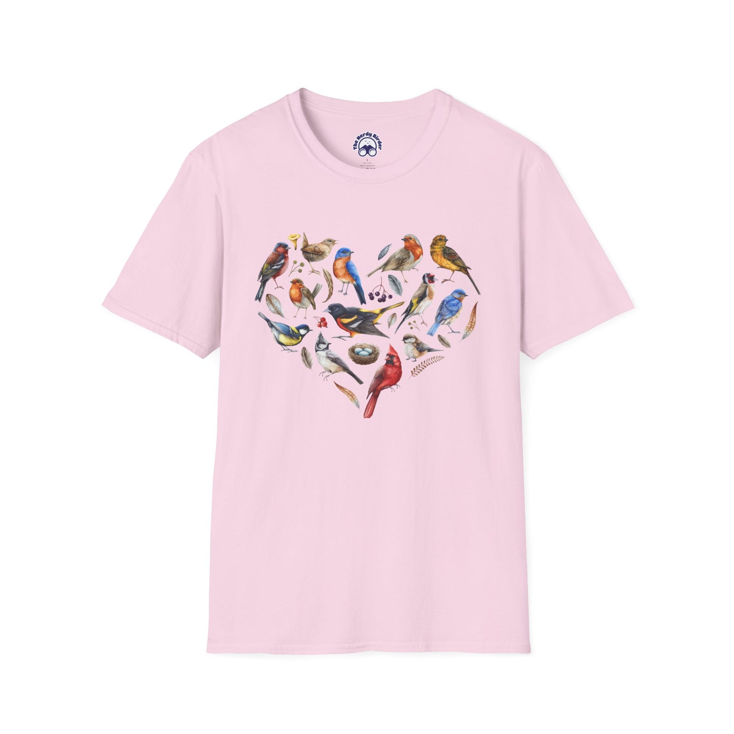 Bird Heart Unisex Softstyle T-Shirt - Heart Design