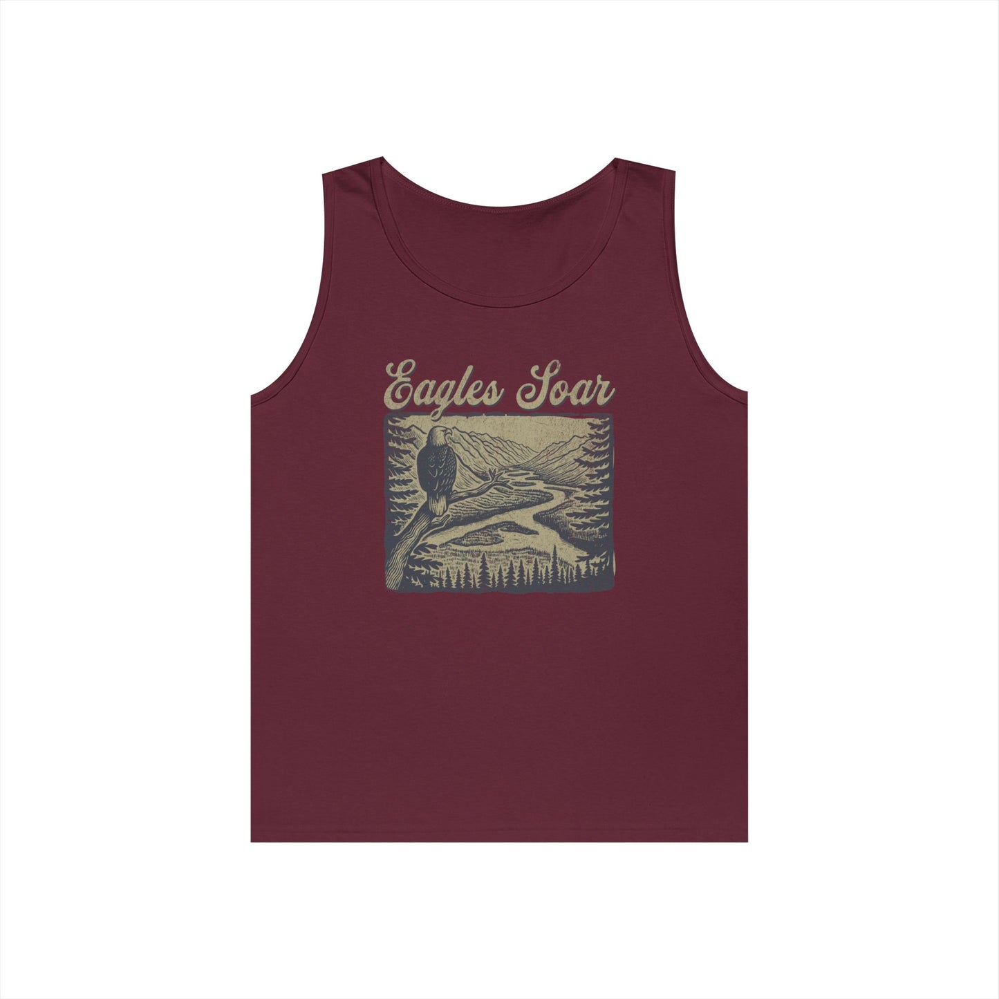 Eagles Soar Unisex Heavy Cotton Tank Top – Outdoor Adventure Wear