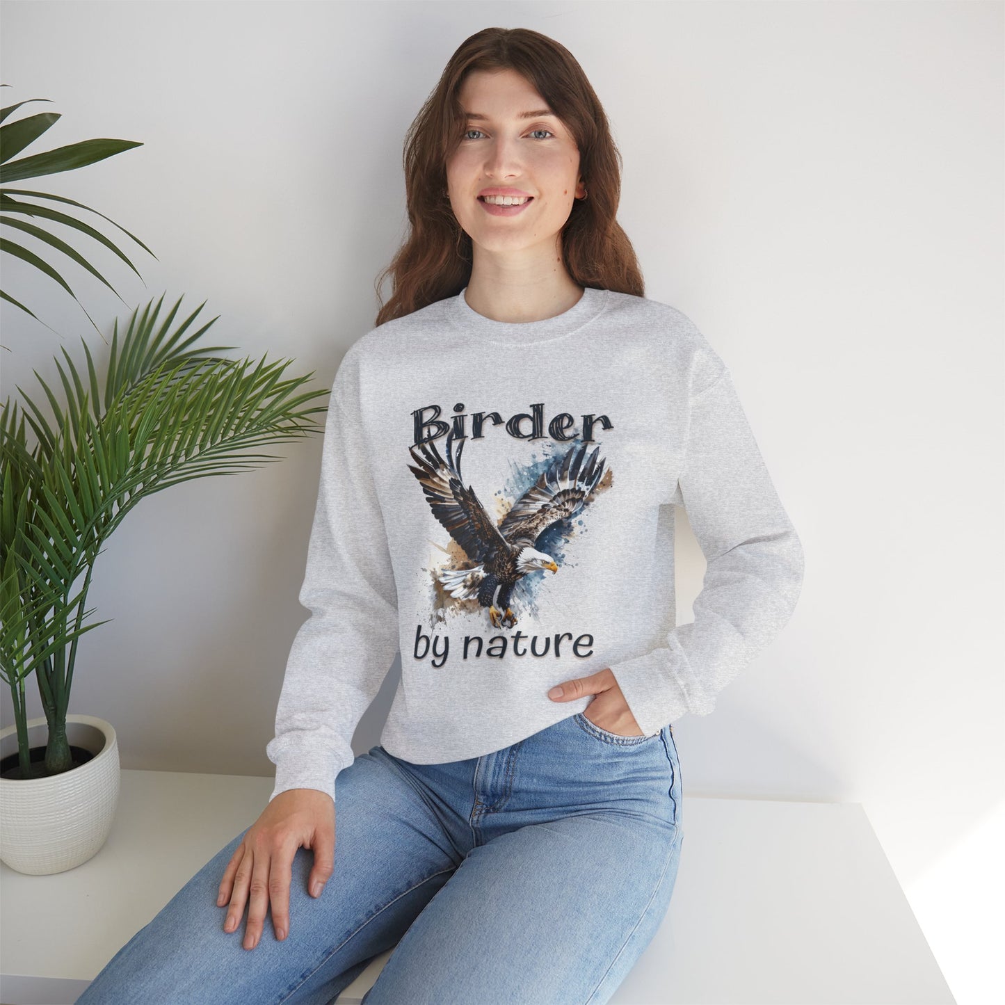 Eagle Birding By Nature Birding Enthusiast Crewneck Sweatshirt