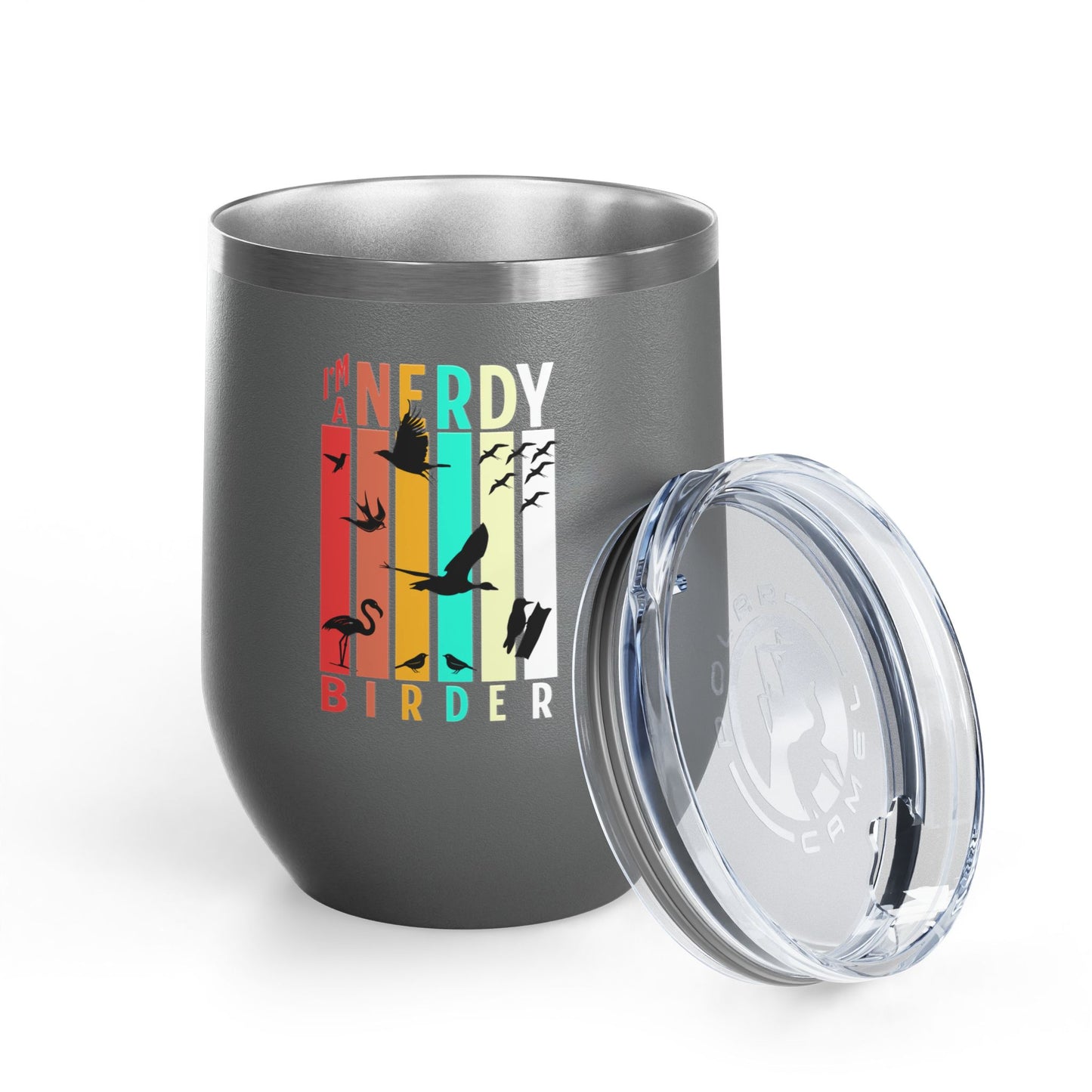 I'm A Nerdy Birder Wine Tumbler, 12oz | Perfect Gift for Bird Lovers, Nature Enthusiasts, Party Time, Outdoor Adventures, Home Decor