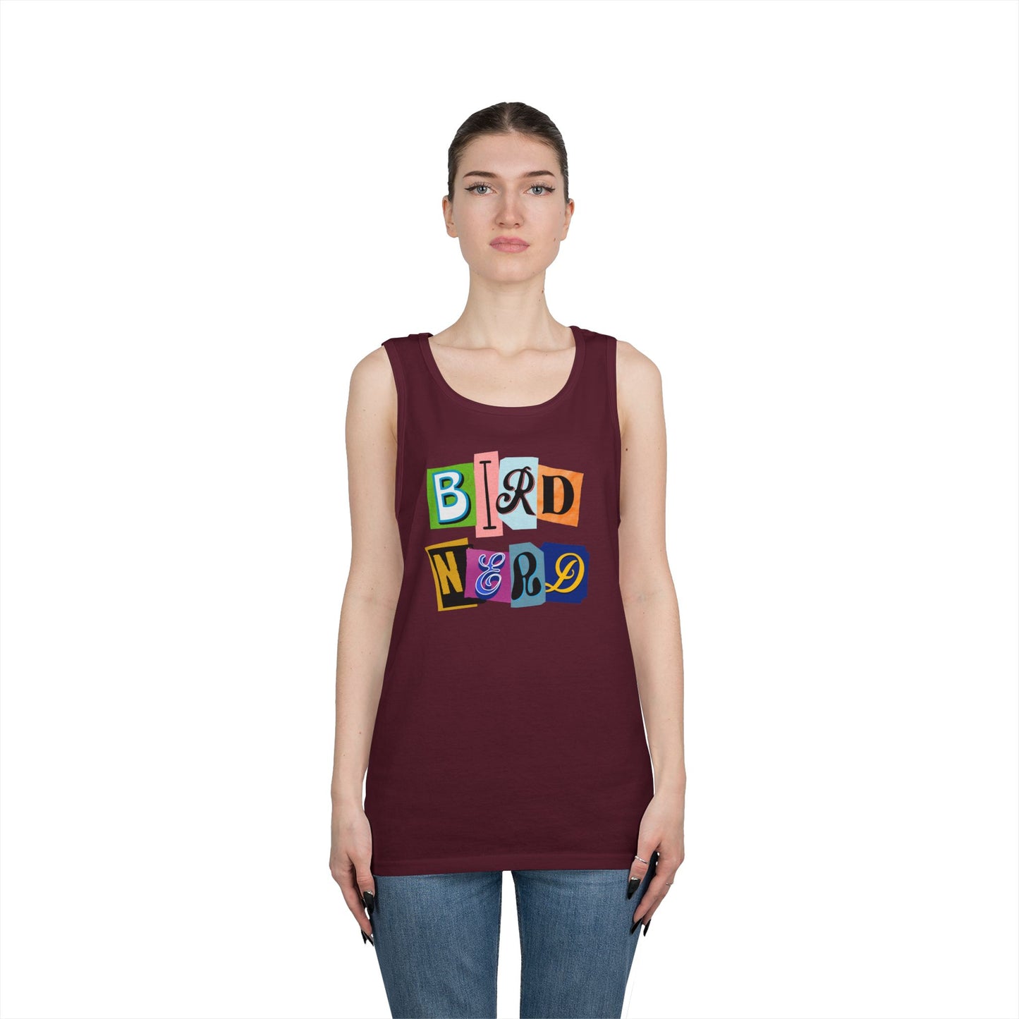 The Nerdy Birder Bird Nerd Tank Top, Gift for Bird Lovers, Unisex Summer Wear, Nature Lover's Apparel, Fun Casual Tank