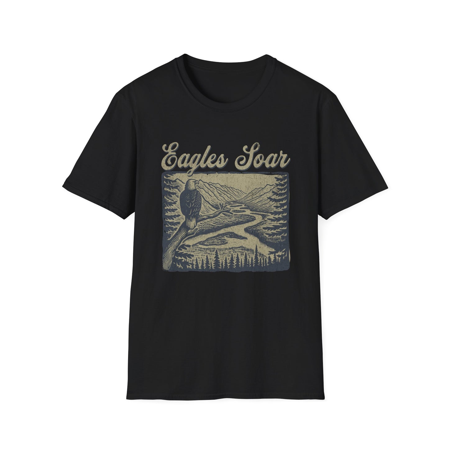 Eagles Soar Unisex Softstyle T-Shirt - Nature Inspired Graphic Tee