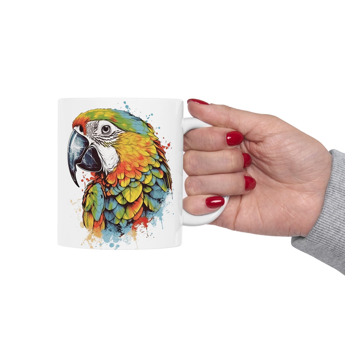 Vibrant Parrot Ceramic Mug - Colorful Bird Design
